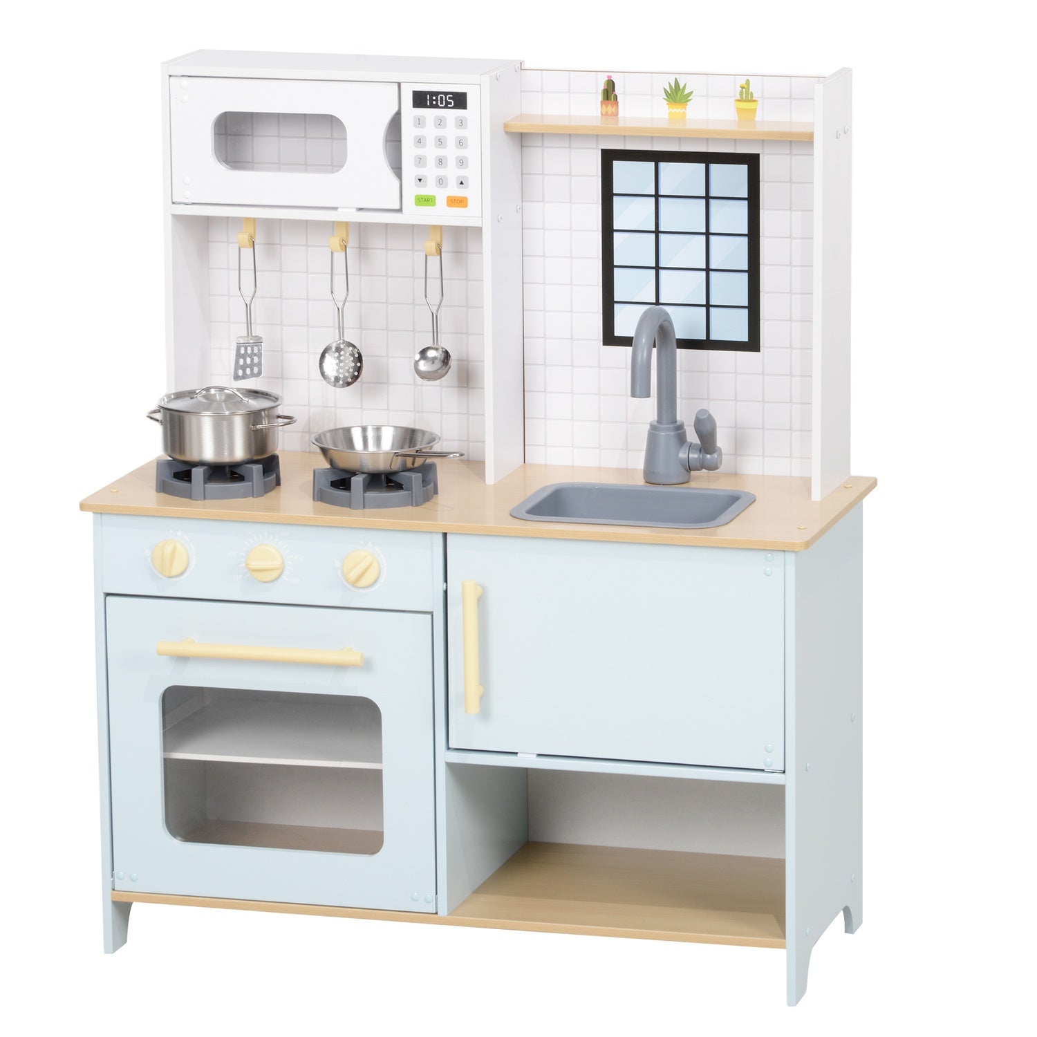 Spielset für Kinderküche mit Zubehör, blau