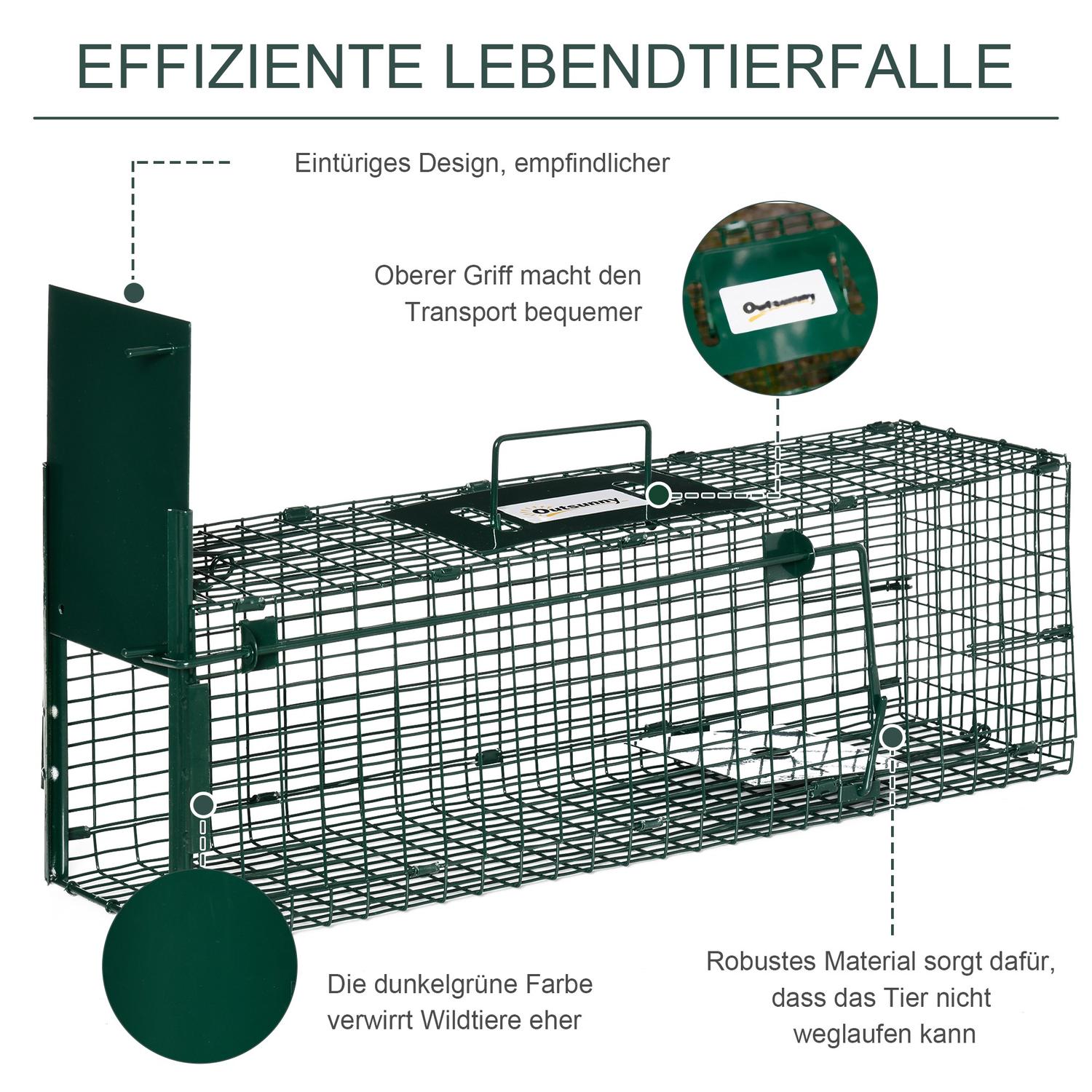 Levende val voor marters en ratten, staal, 60x18x20 cm