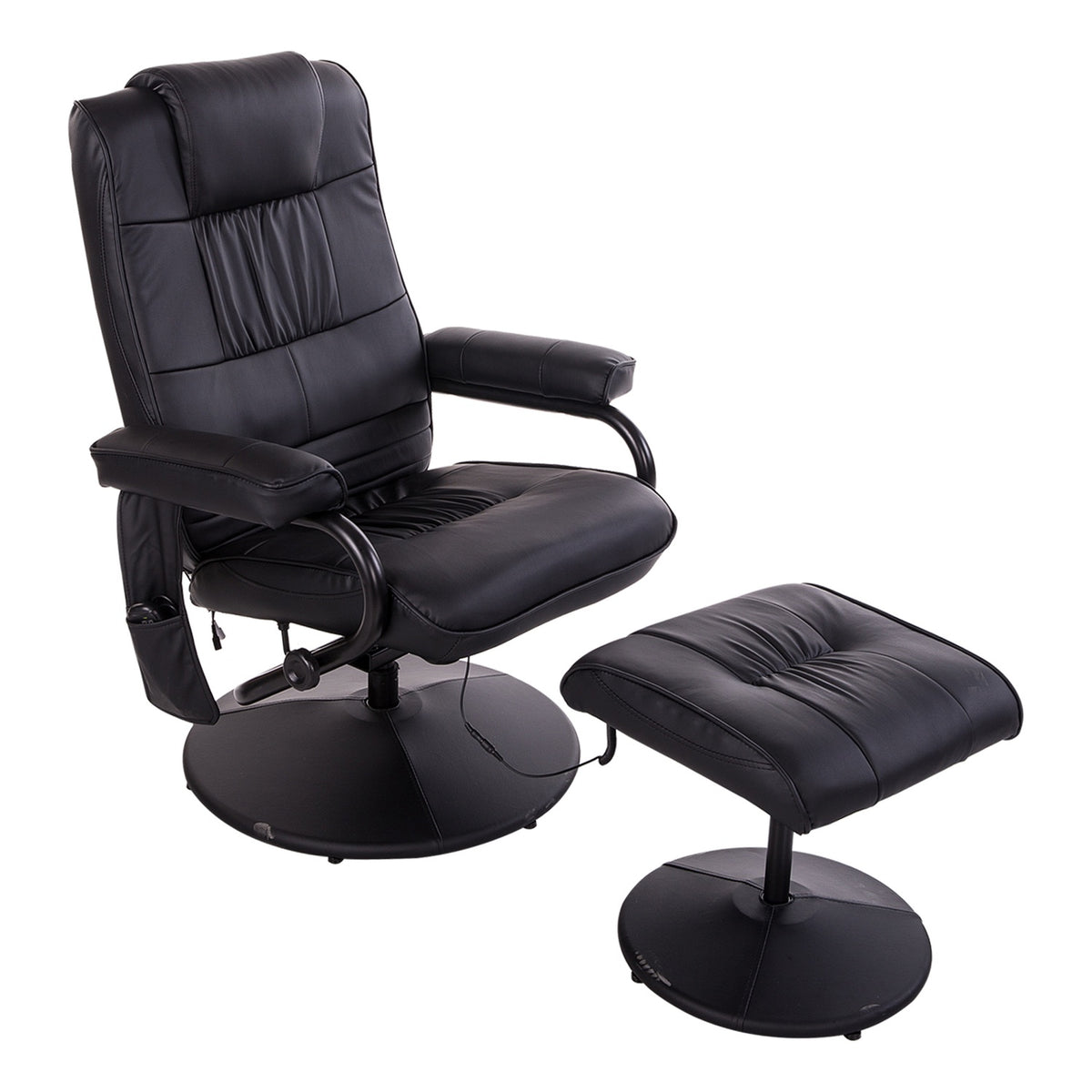 Liggende massagestoel, 360° draaibaar, afstandsbediening, zwart