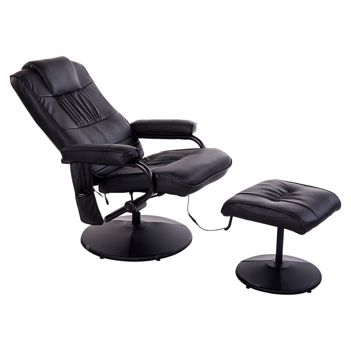 Liggende massagestoel, 360° draaibaar, afstandsbediening, zwart