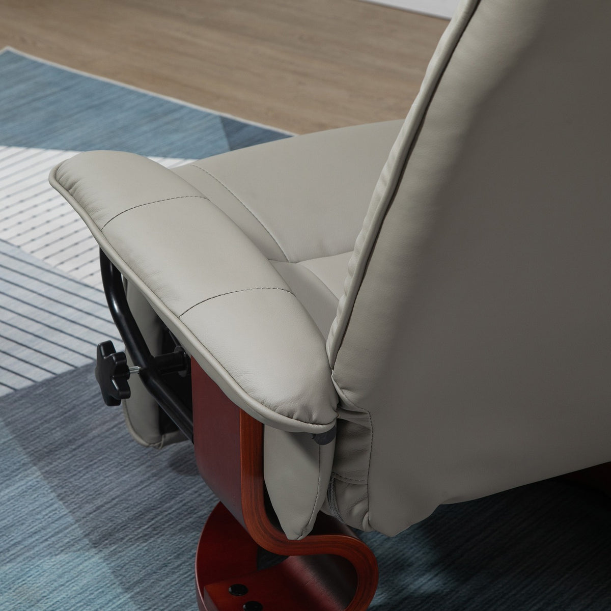 Ligstoel, elektrisch 145° kantelbaar, kunstleer, grijs