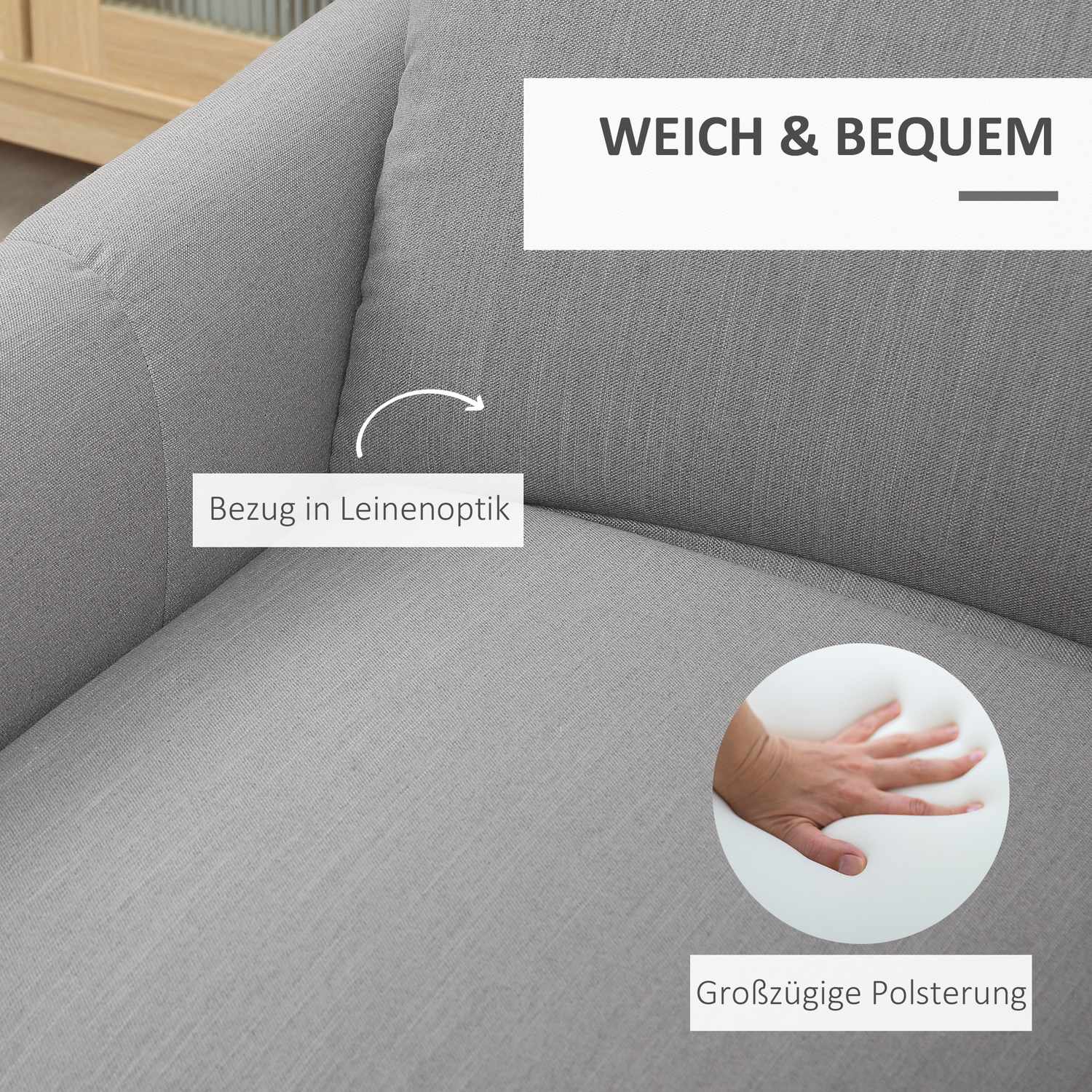 Ligstoel met USB, 140° kantelbaar, polyester, grijs