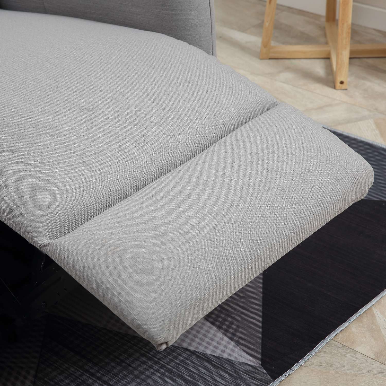 Ligstoel met USB, 140° kantelbaar, polyester, grijs