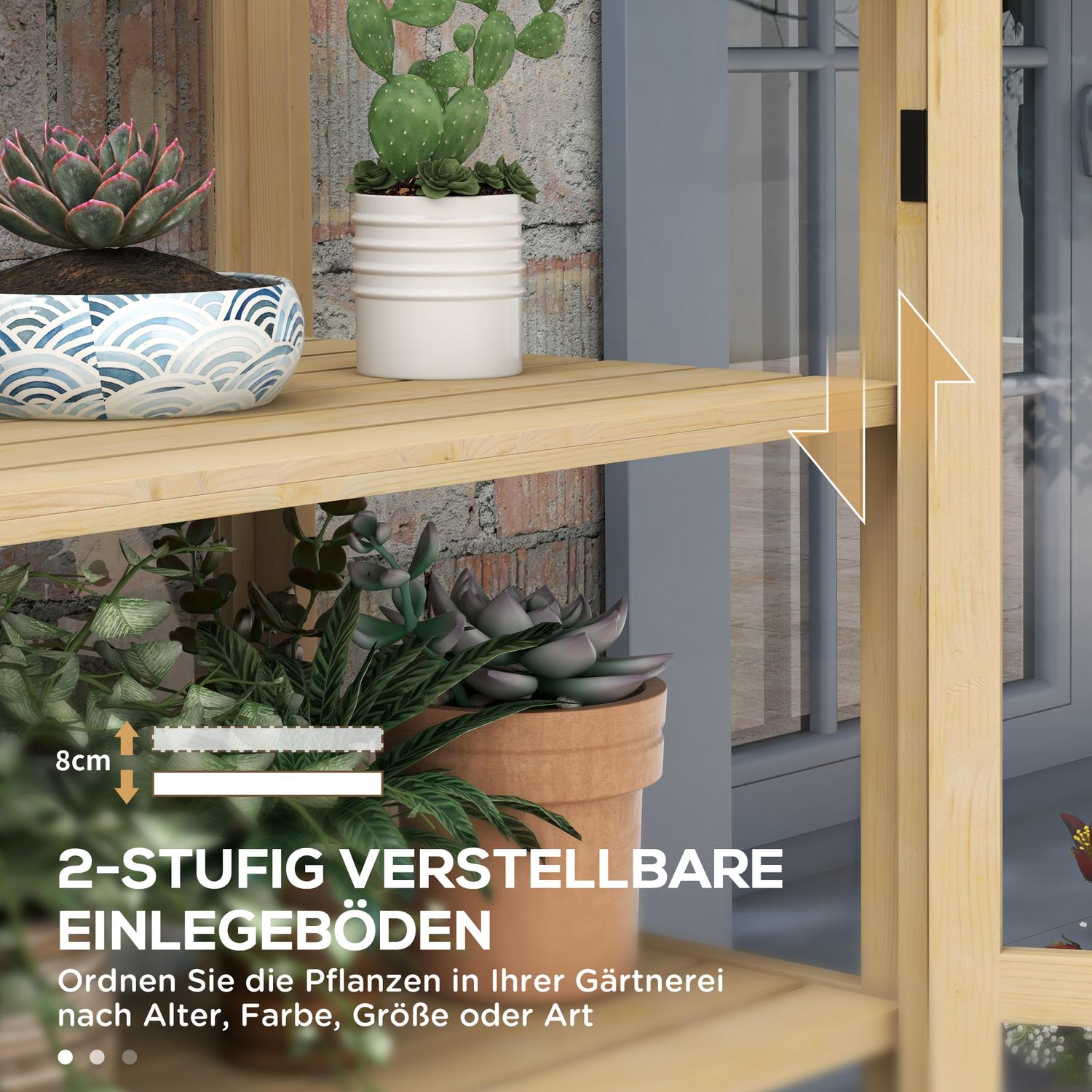 Afsluitbare koude kas van hout met dakraam