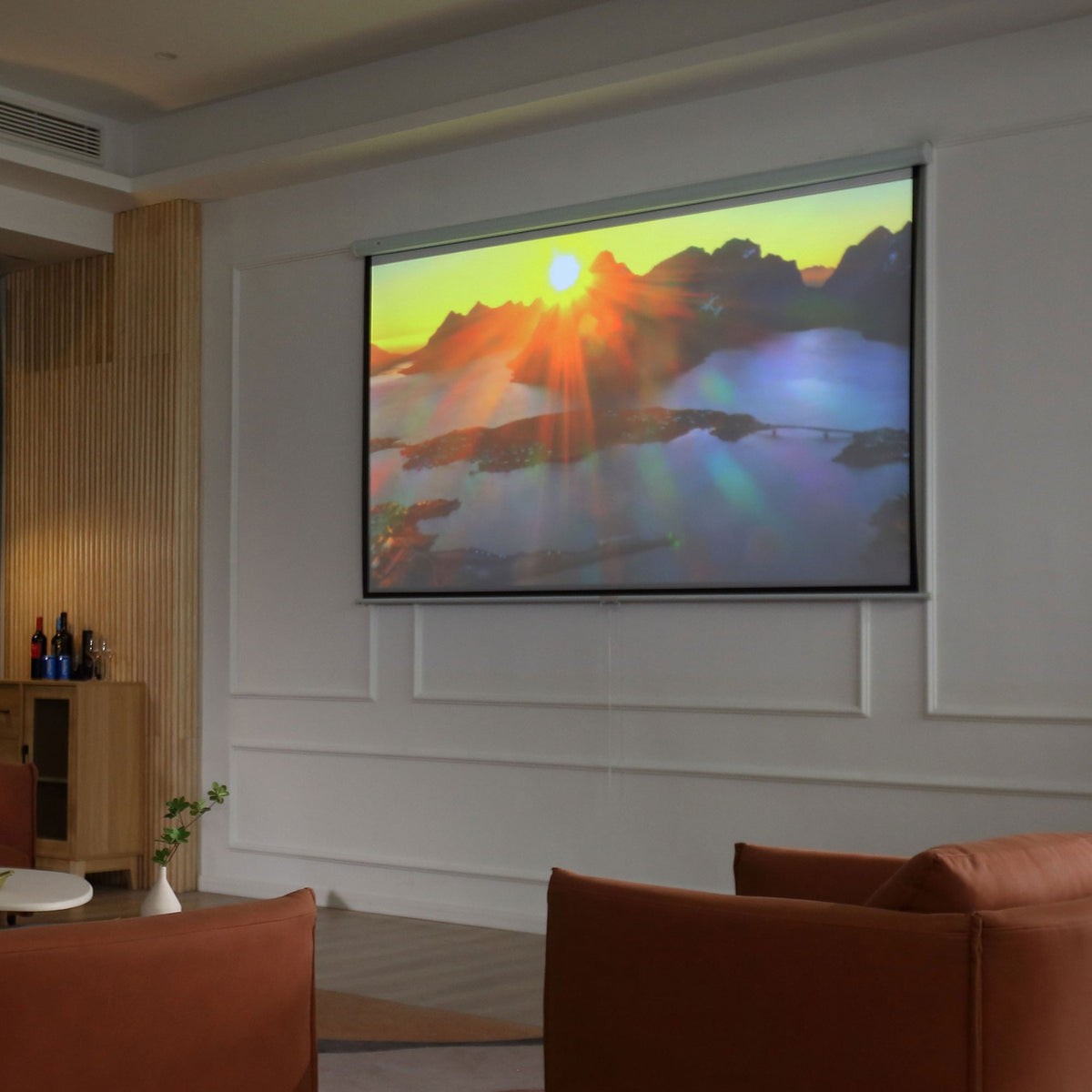 Handmatig projectiescherm 120" 4:3/16:9 voor thuisbioscoop
