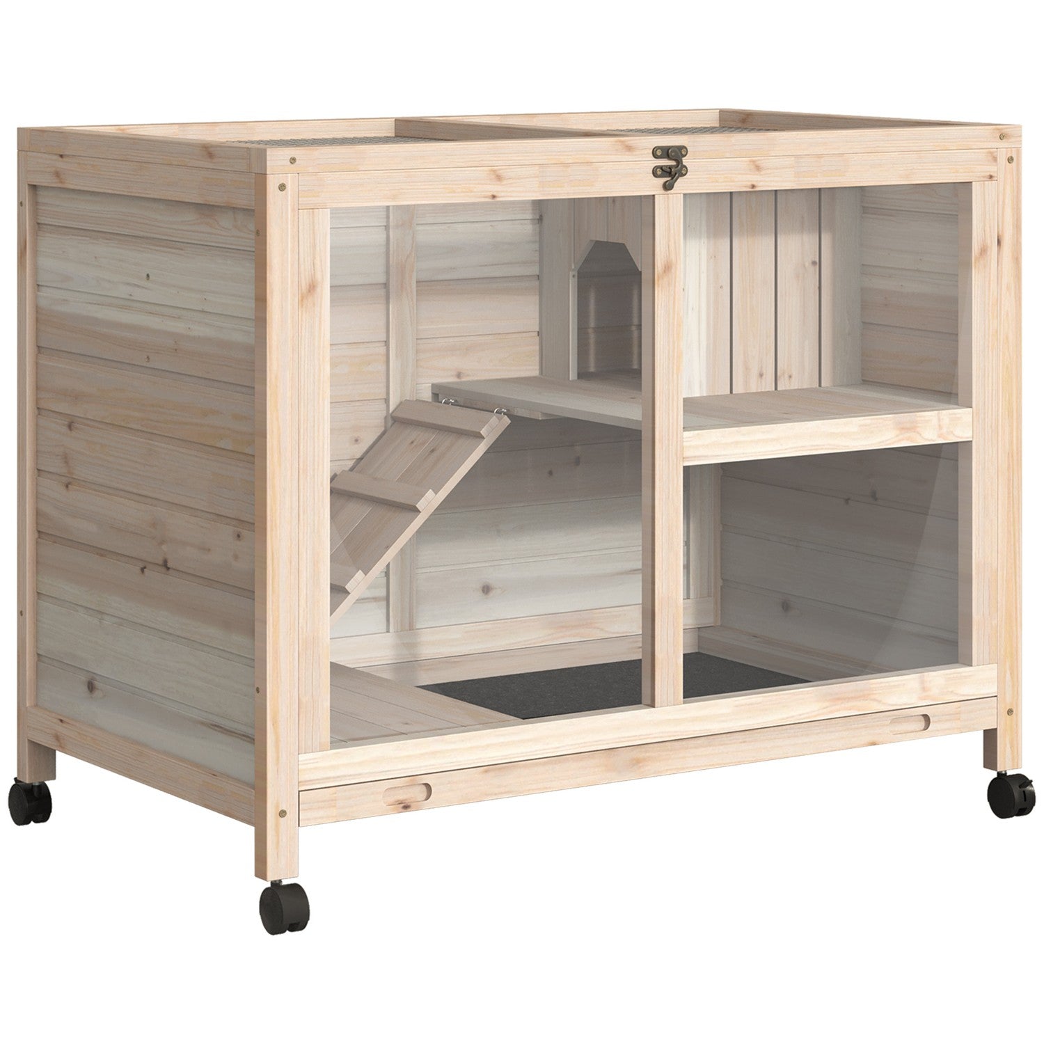 Gabbia per porcellini d'India 91,5x53,3x73 cm, legno di abete resistente all'inverno