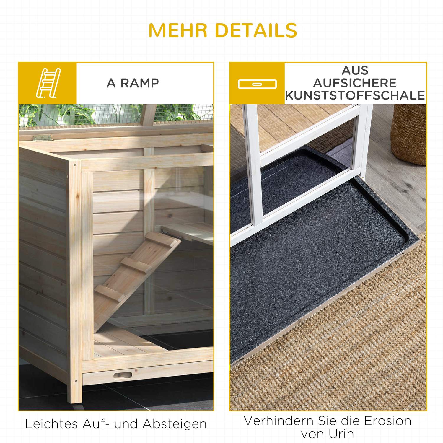 Gabbia per porcellini d'India 91,5x53,3x73 cm, legno di abete resistente all'inverno