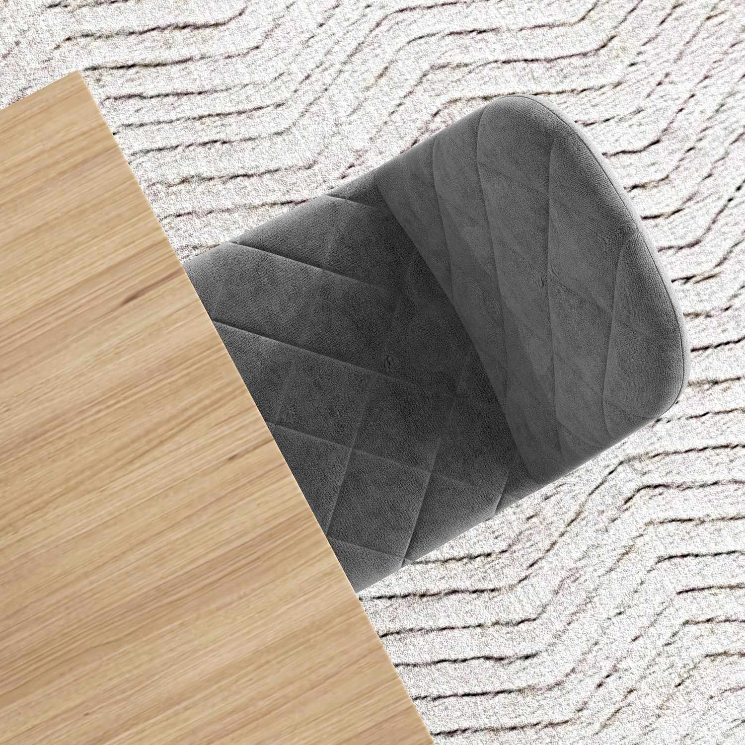 Eetkamerstoelen, set van 4 keukenstoelen met rugleuning, fluweel-look, gestoffeerde stoelen met metalen poten, voor eettafel, grijs