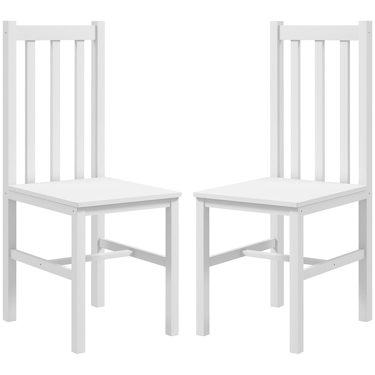 Eetkamerstoelen van wit grenenhout, set van 2 – draagvermogen 120 kg