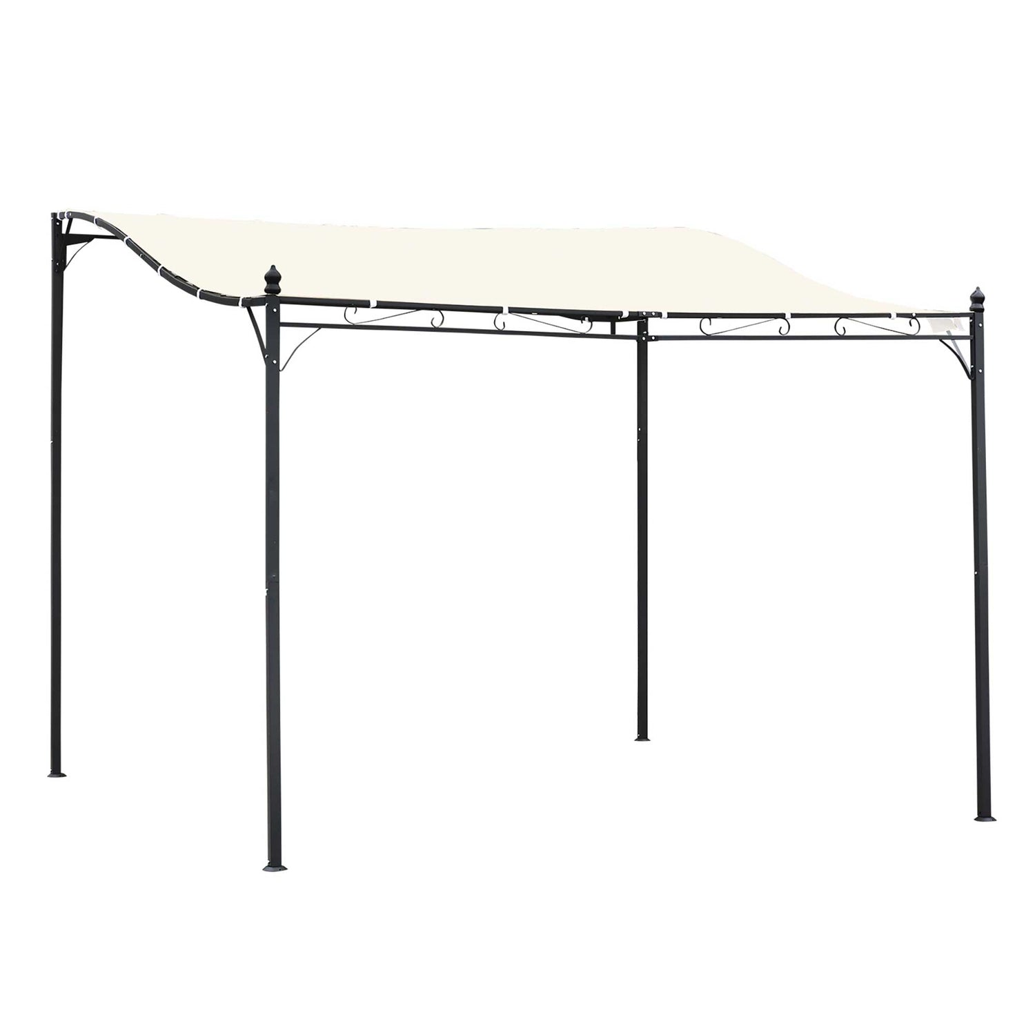 Metalen Pergola Gazebo Luifel, Crème, 297x297 Cm