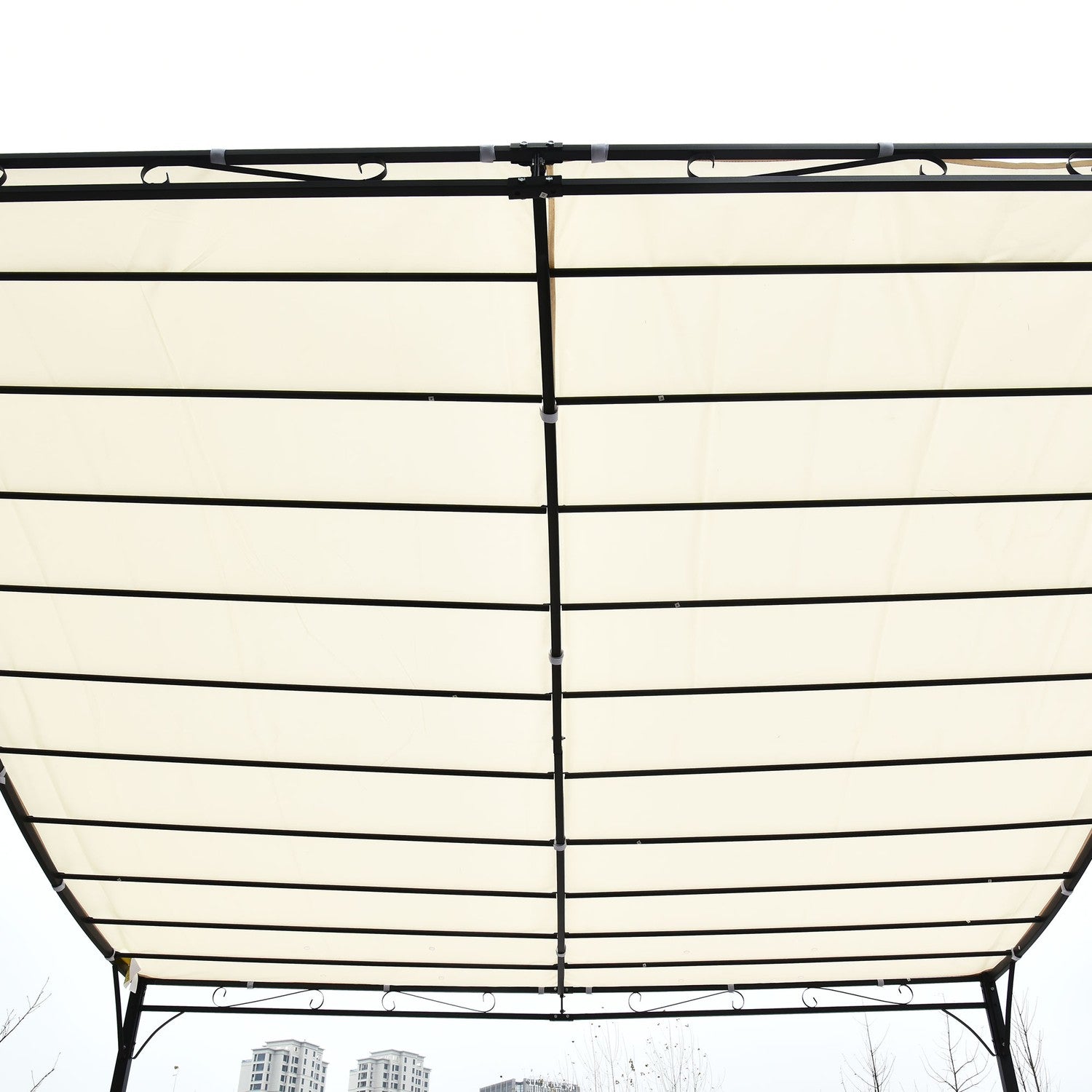 Metalen Pergola Gazebo Luifel, Crème, 297x297 Cm