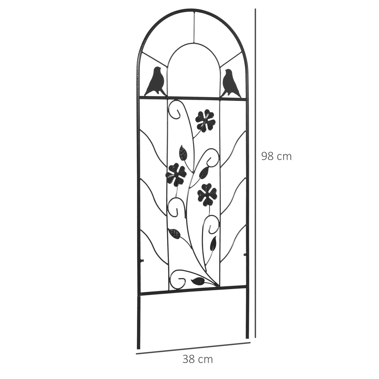Metall-Rankgitter-Set für Kletterpflanzen – Schwarz, 38x98 cm