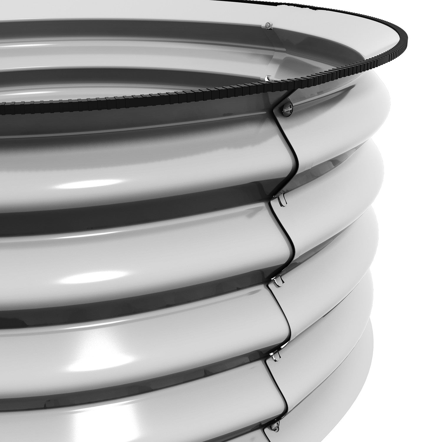 Hochbeete aus Metall, 2er-Set – 60x60x30 cm, Silber