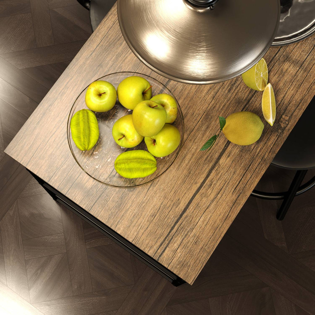 Moderne Bartafelset, 3-delig met opbergplanken