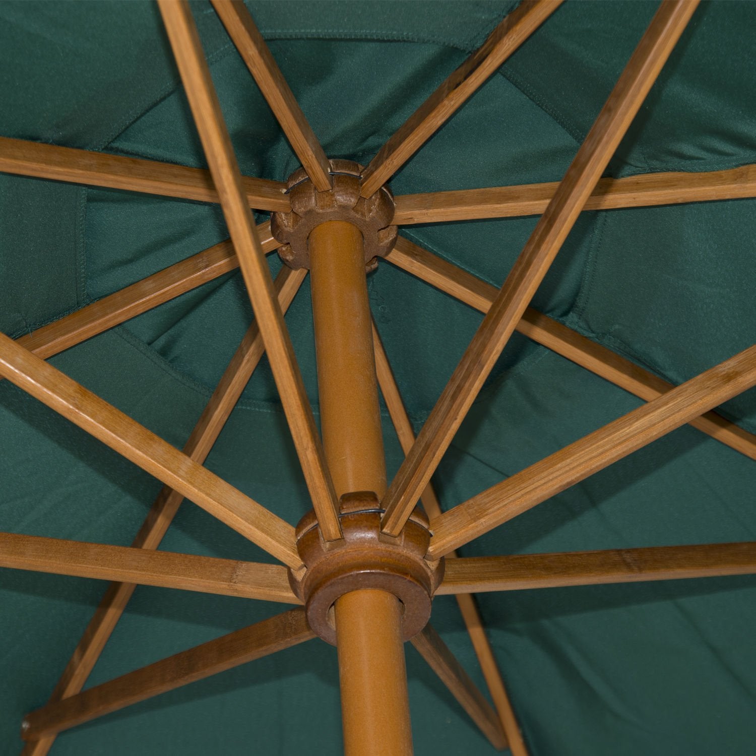 Donkergroene houten tuinpaddestoelparasol, 2,5M