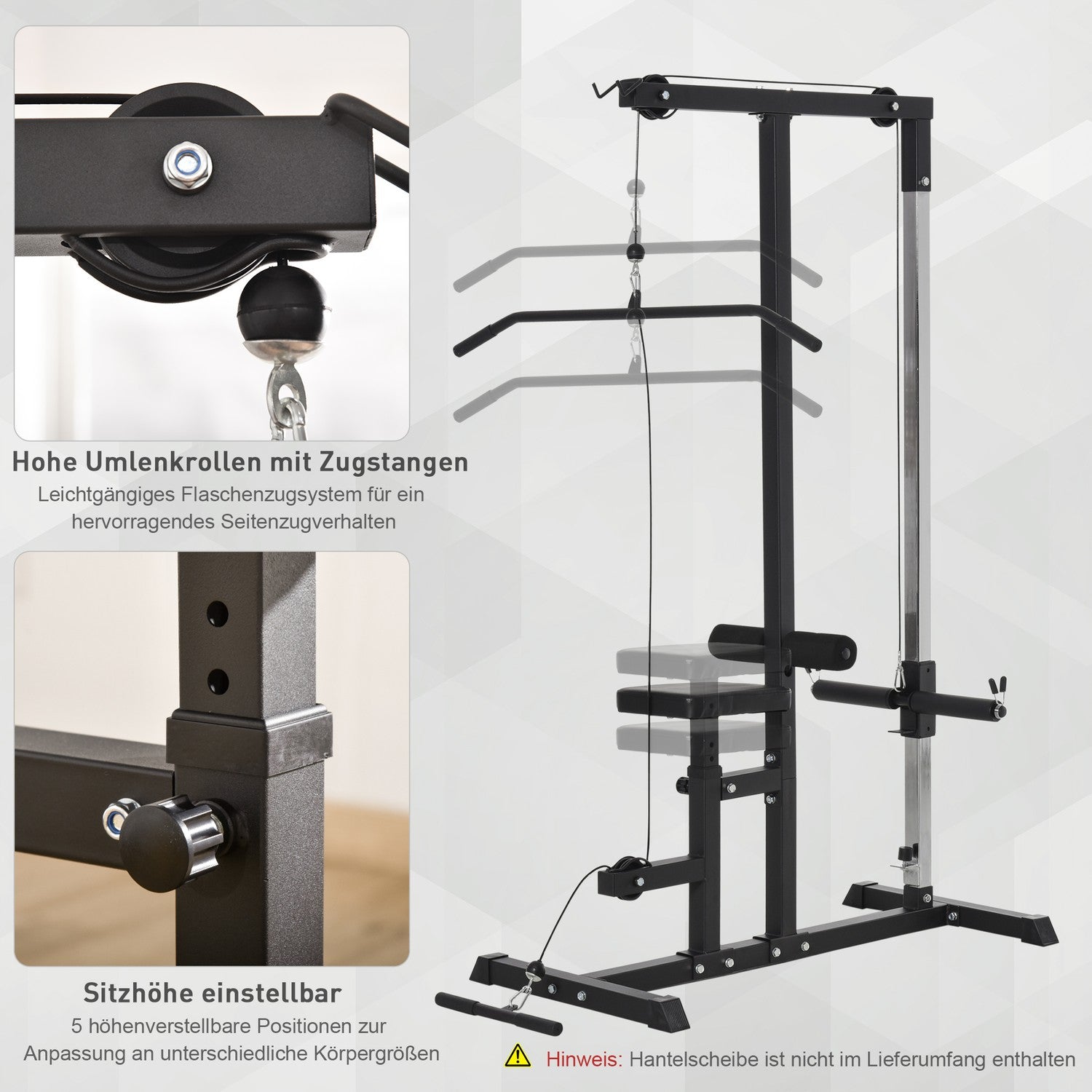Stazione fitness multifunzione, seduta e puleggia regolabili