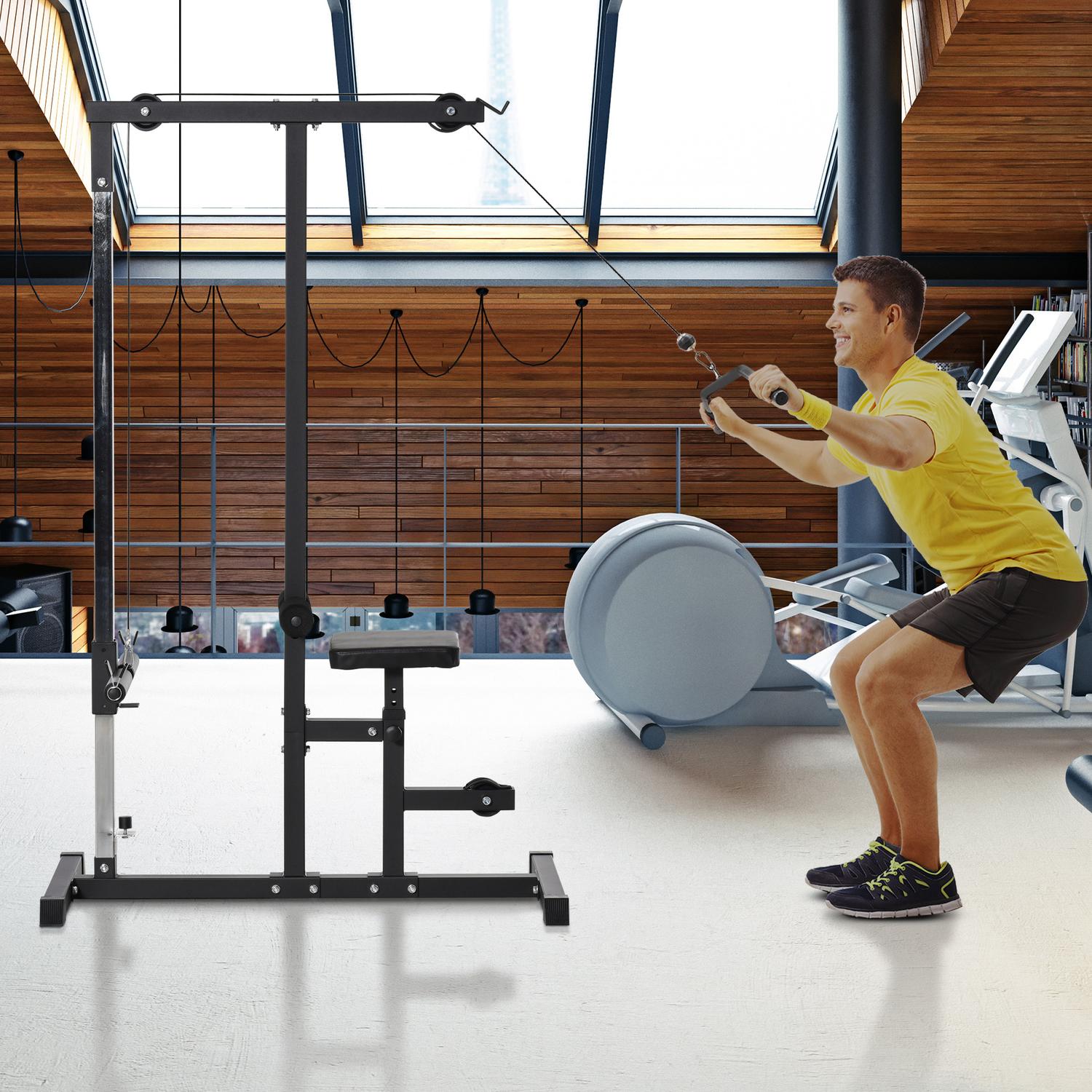 Stazione fitness multifunzione, seduta e puleggia regolabili