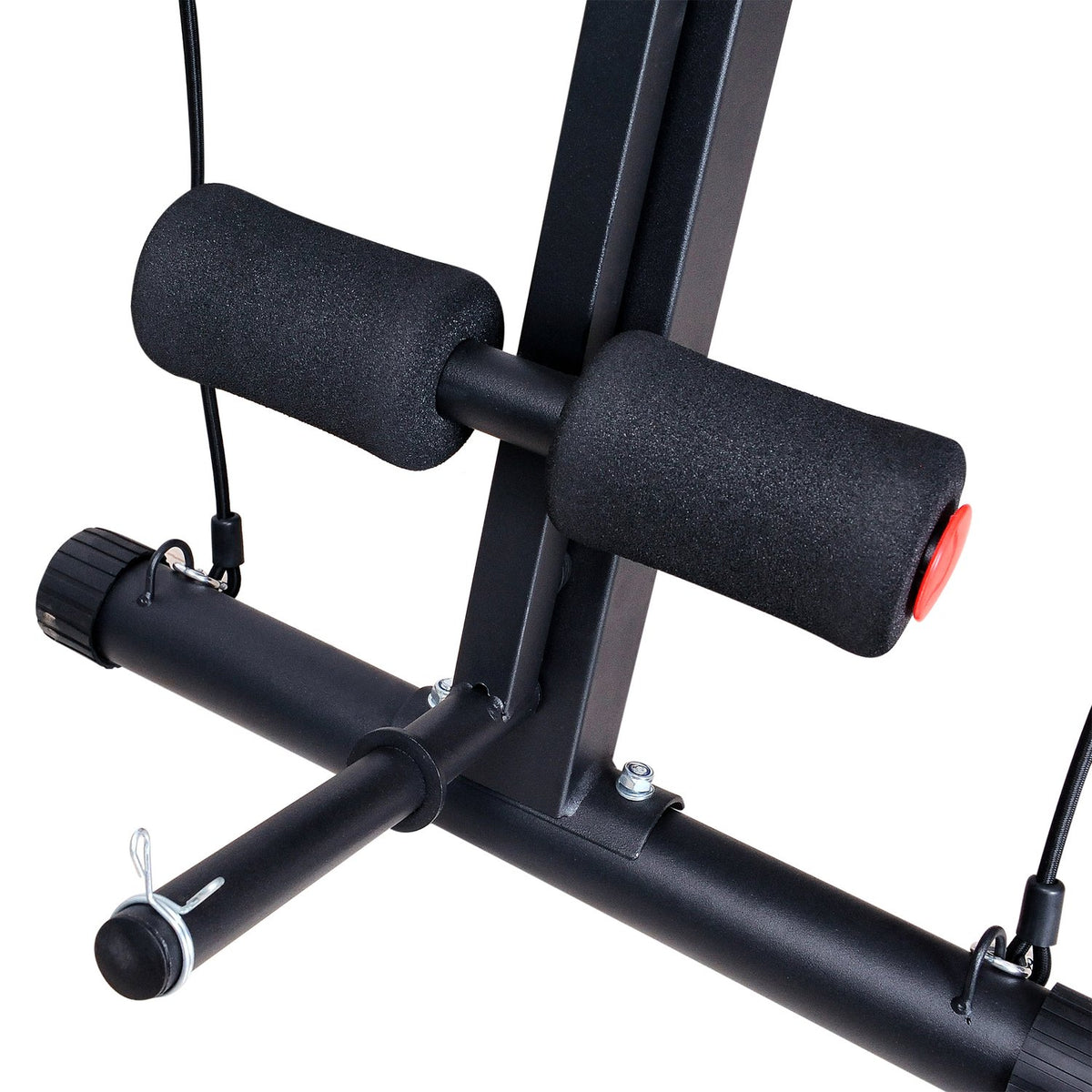 Multifunctionele halterbank homegym met veerversterker trainingsbank gewicht tot 120 kg zwart 54 x 160 x 106 cm
