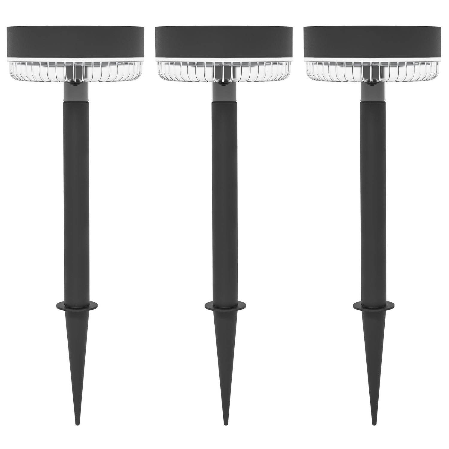 Verpakking met 3 Solar Tuinlampen, warmwit, IP65 waterdicht