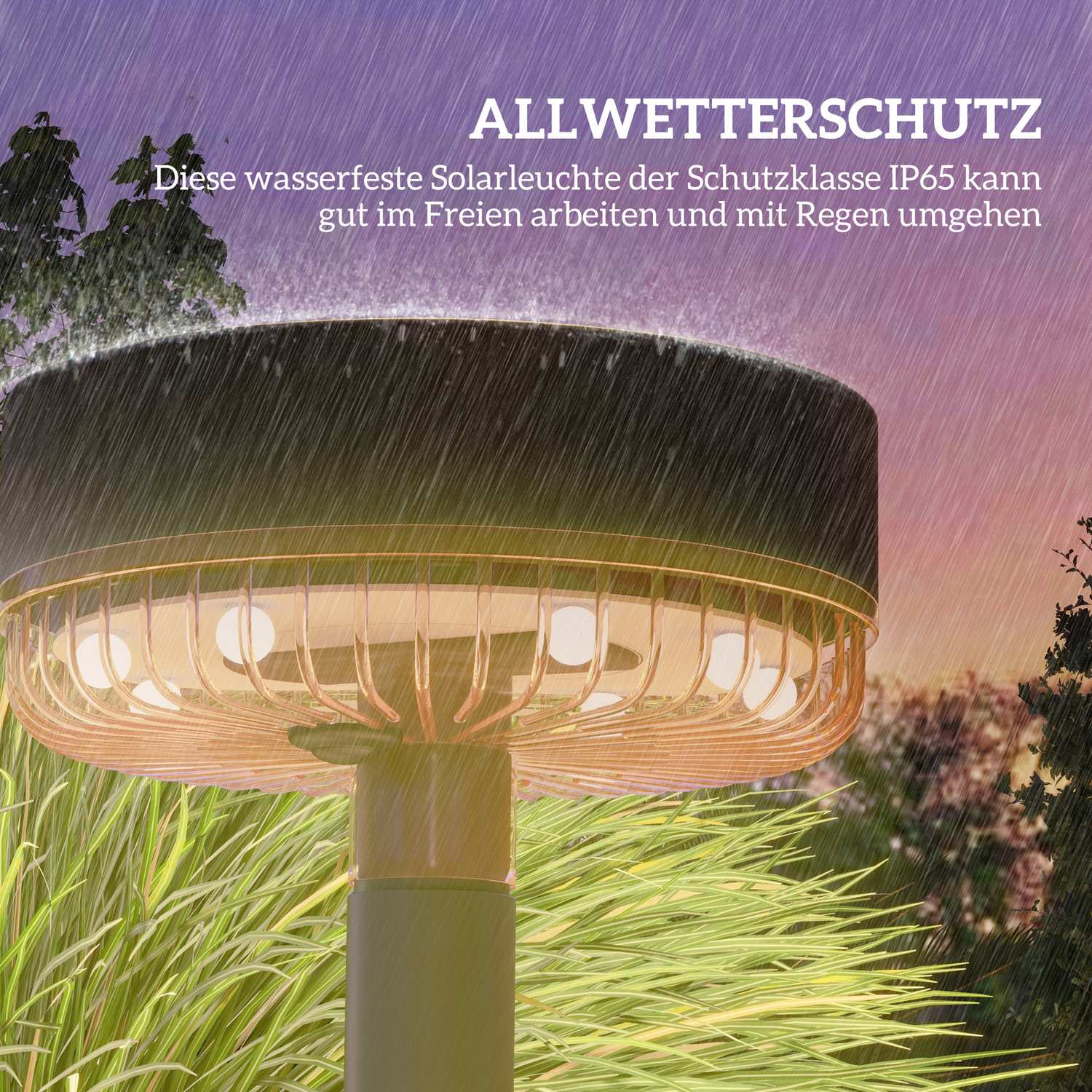 Verpakking met 3 Solar Tuinlampen, warmwit, IP65 waterdicht