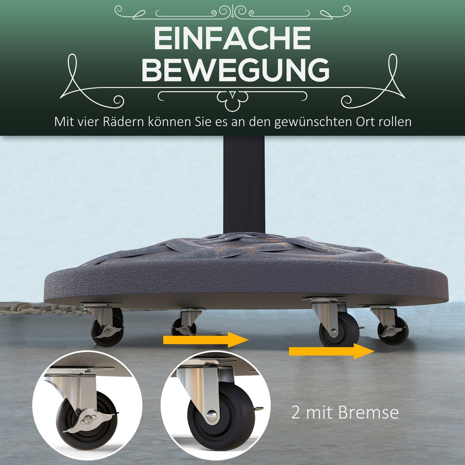 Paraplubak met wielen, verstelbaar, 25 kg, brons