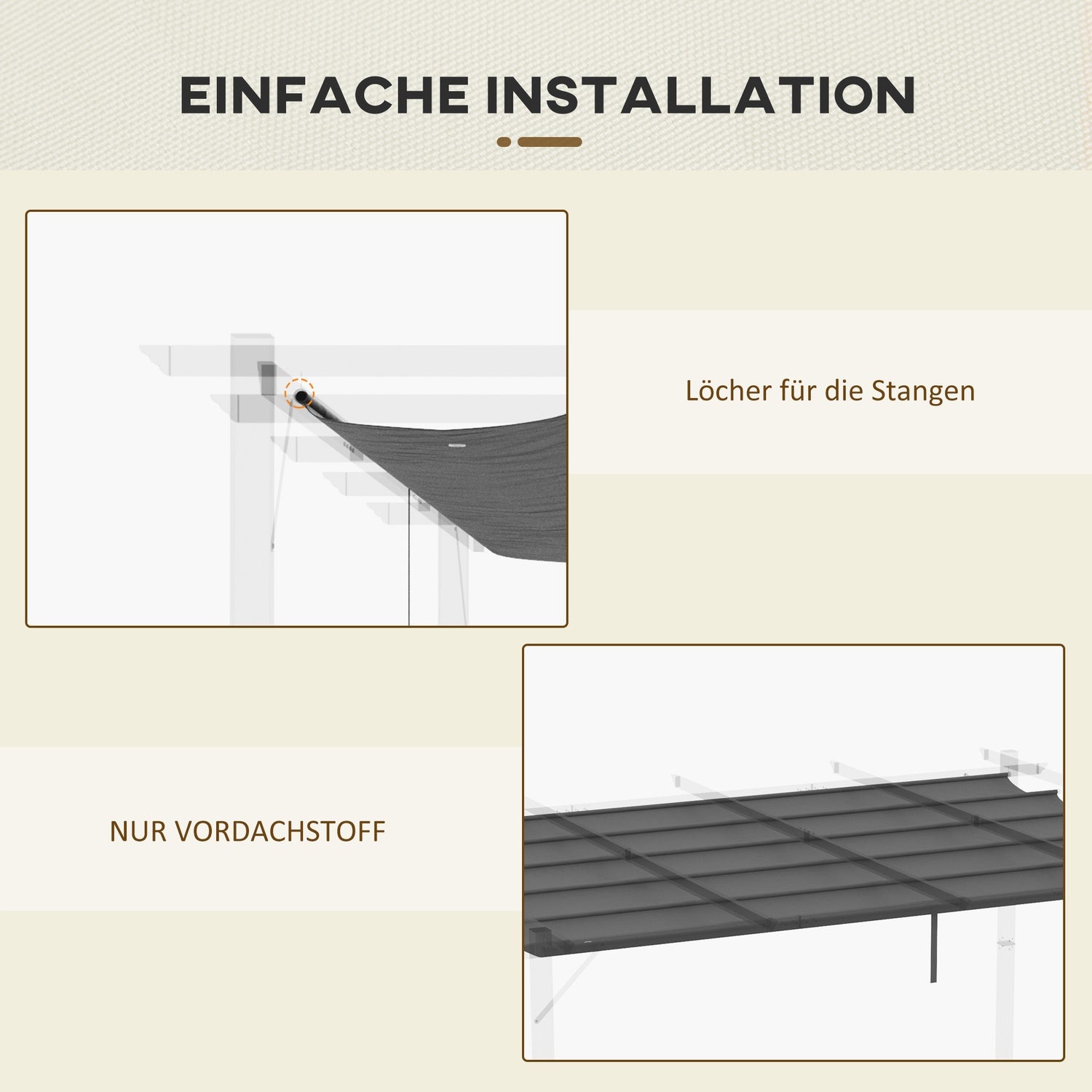 Pergola vervangend dak 3,5x2,5m, donkergrijs, met drainage