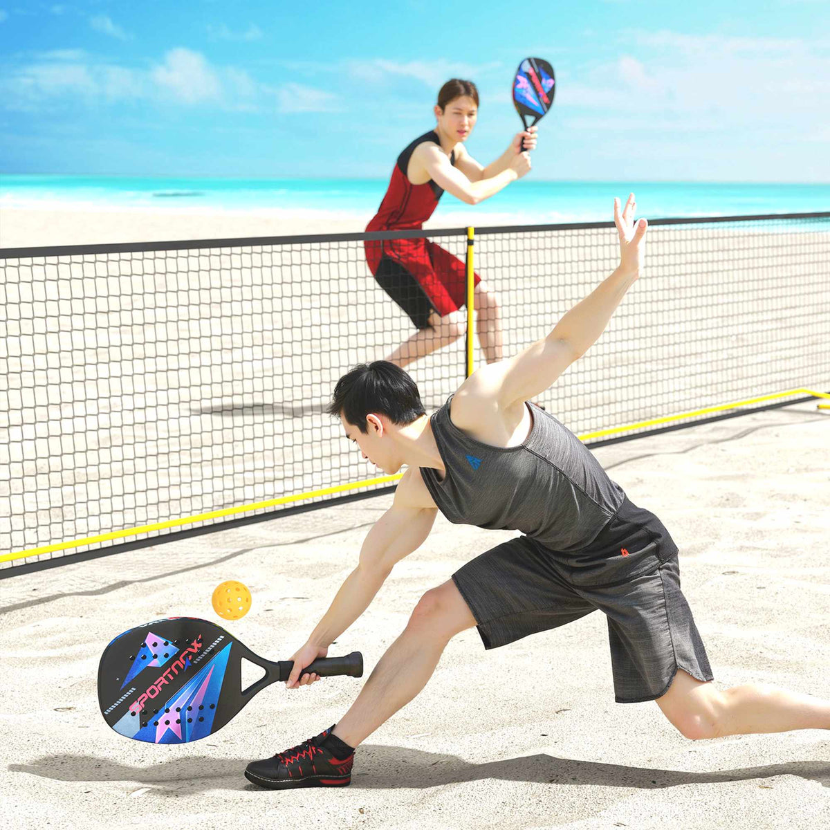 Pickleball-paddelset, koolstofvezel, antisliphandvat, tas inbegrepen