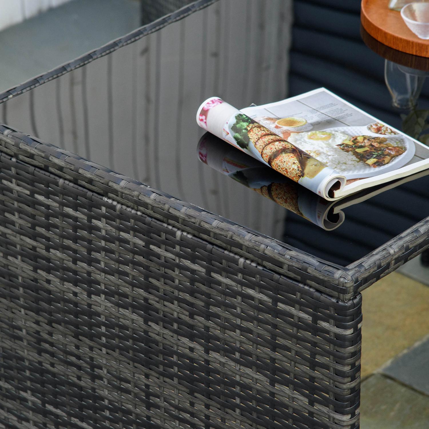 Polyrattan tuinset voor 4 personen, Stalen frame, Grijs