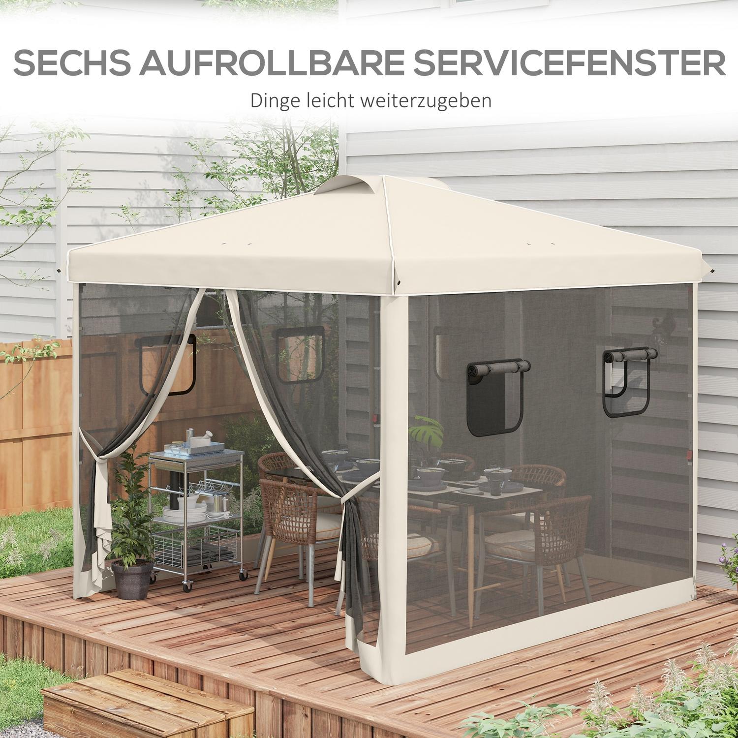 Pop-Up Partytent 3x3M met UV-bescherming & Gaasgordijnen