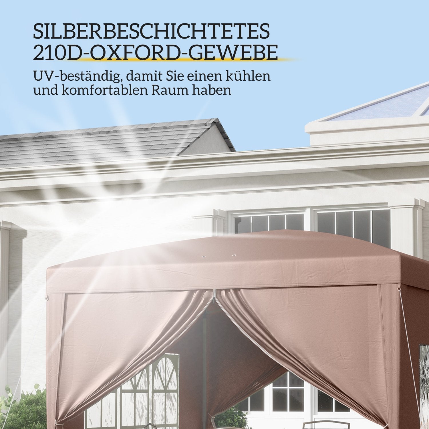 Pop-Up Partytent 3x3m, UV-bescherming, Waterafstotend, Stabiel
