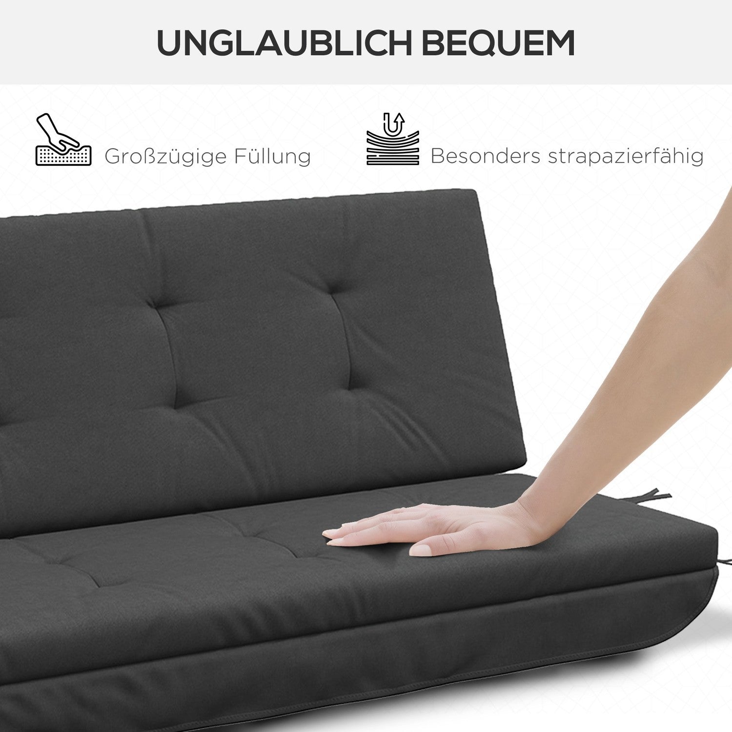 Verandaschommelkussenset – Donkergrijs, 170 cm