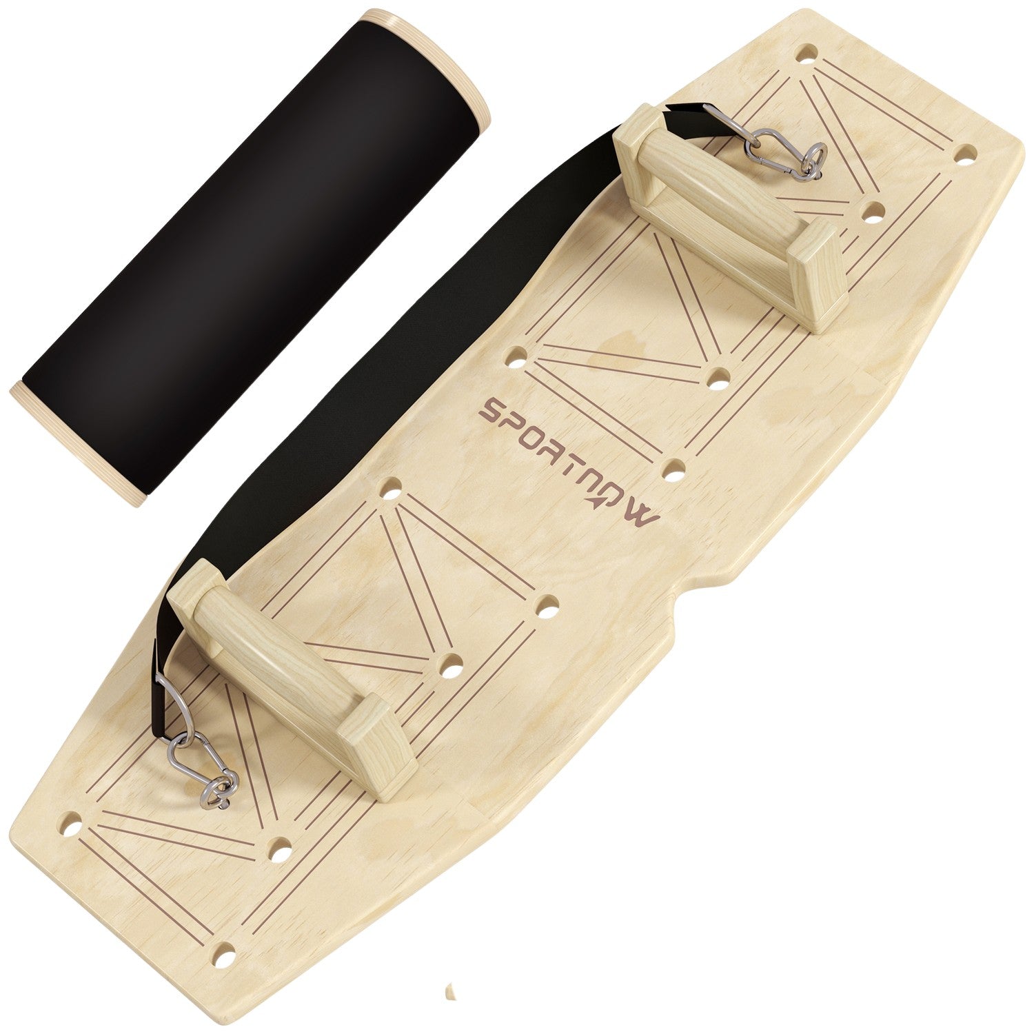 Maniglie per flessioni in legno con elastici, 11 esercizi