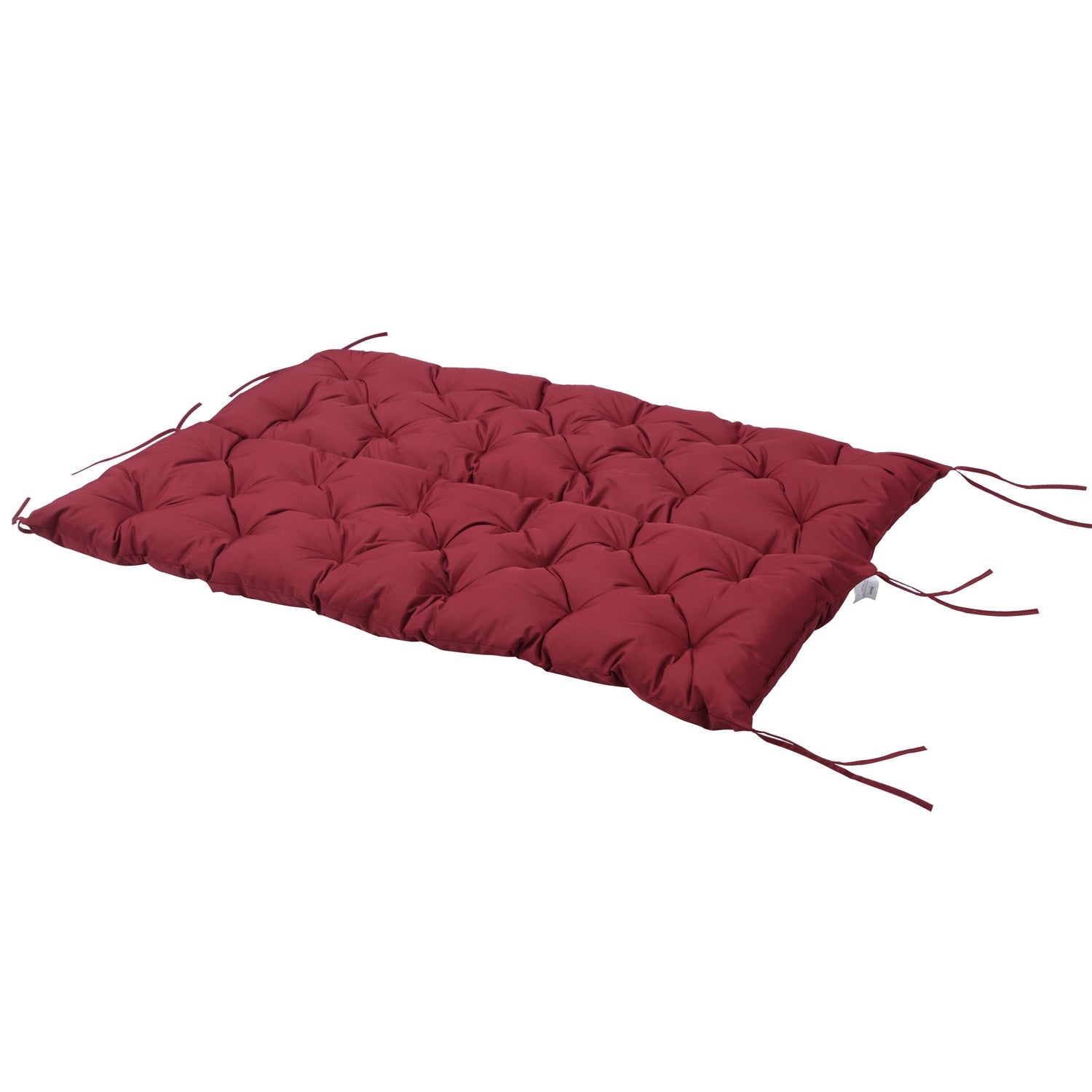 Rotes Outdoor-Bankkissen mit Bändern, 3-Sitzer, 150x98x8 cm