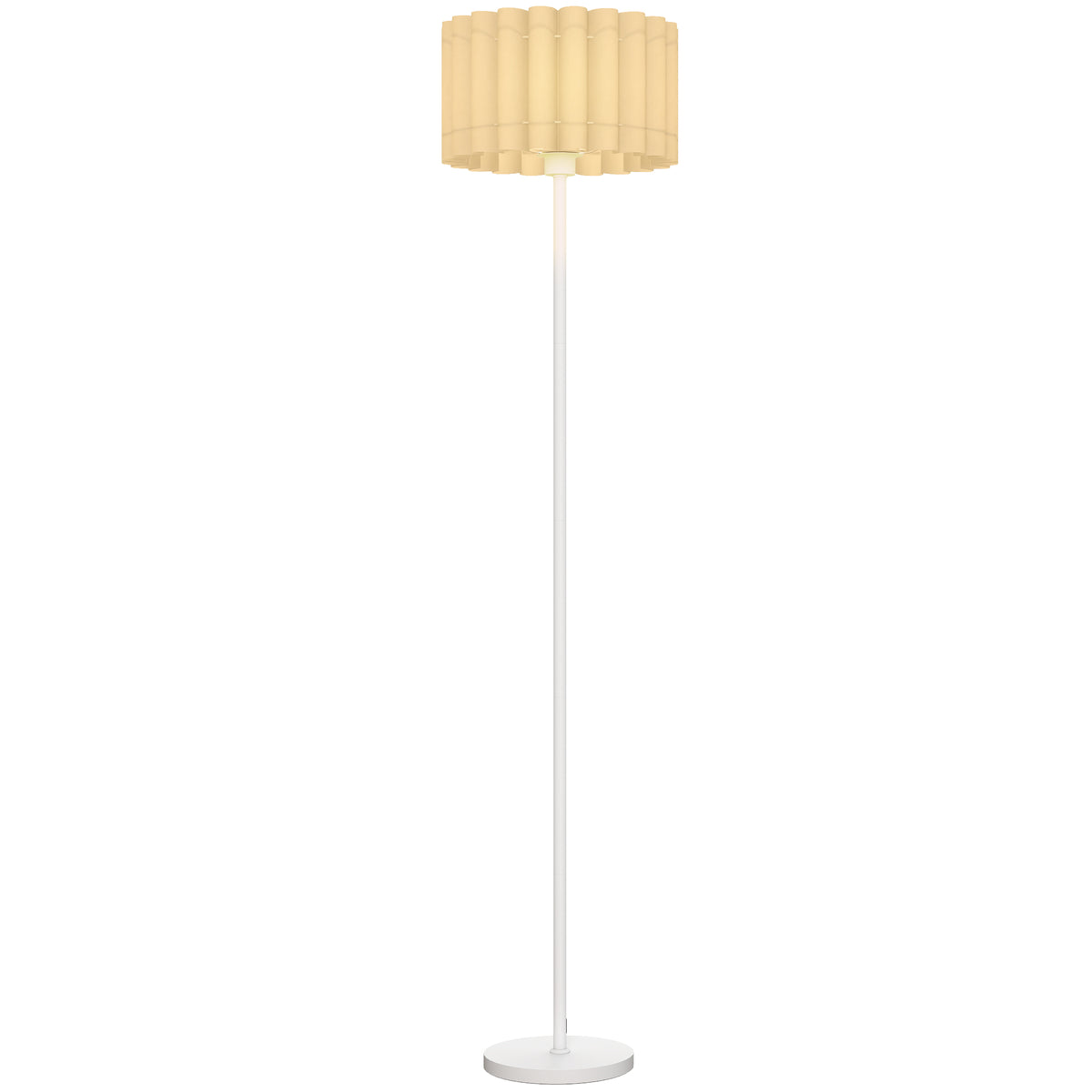 Retro-vloerlamp, kunststof lampenkap, voetschakelaar, wit