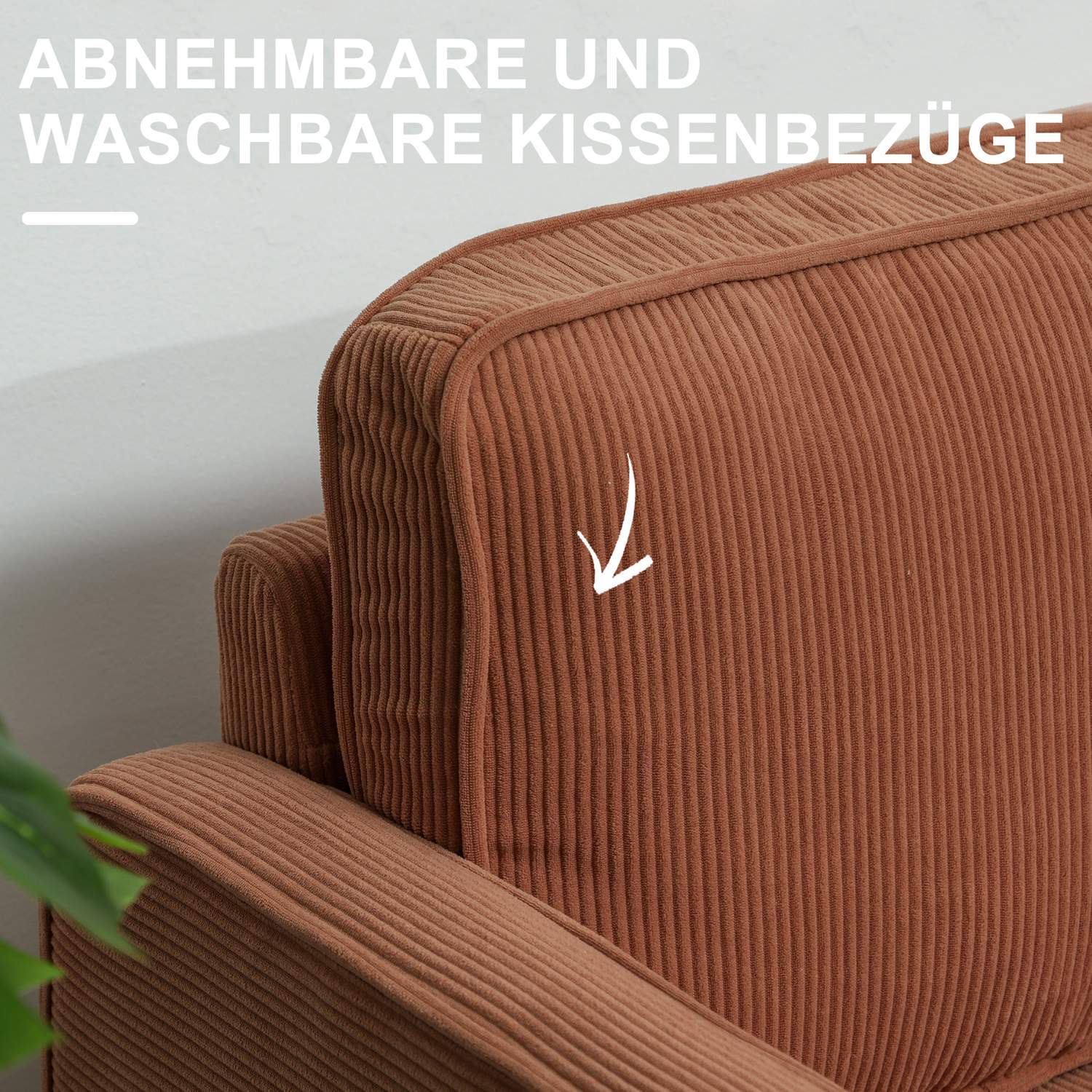 Rosa 2-Sitzer-Sofa mit Aufbewahrung, modernes bezogenes Design