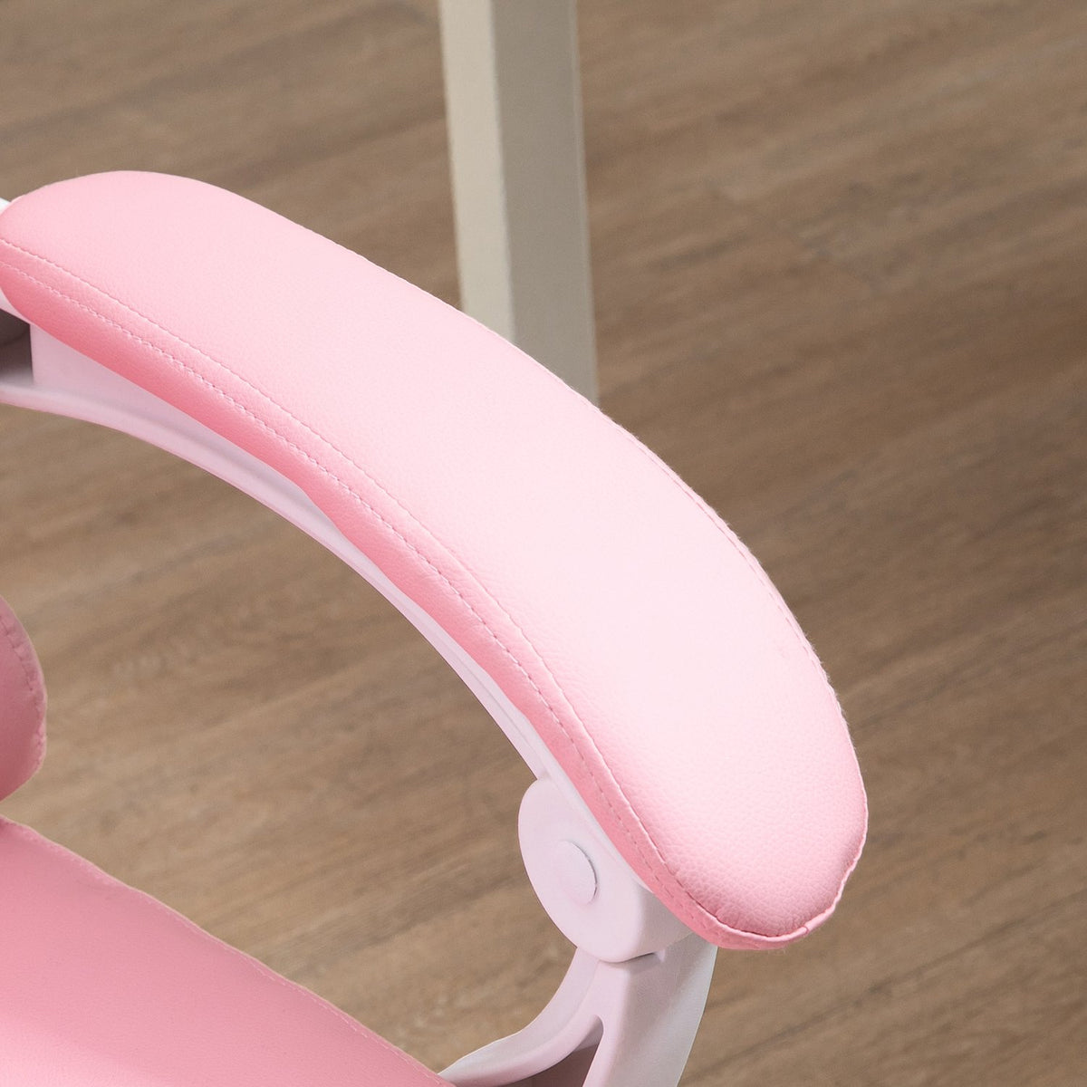 Roze bureaustoel van kunstleer – kantelbaar, in hoogte verstelbaar
