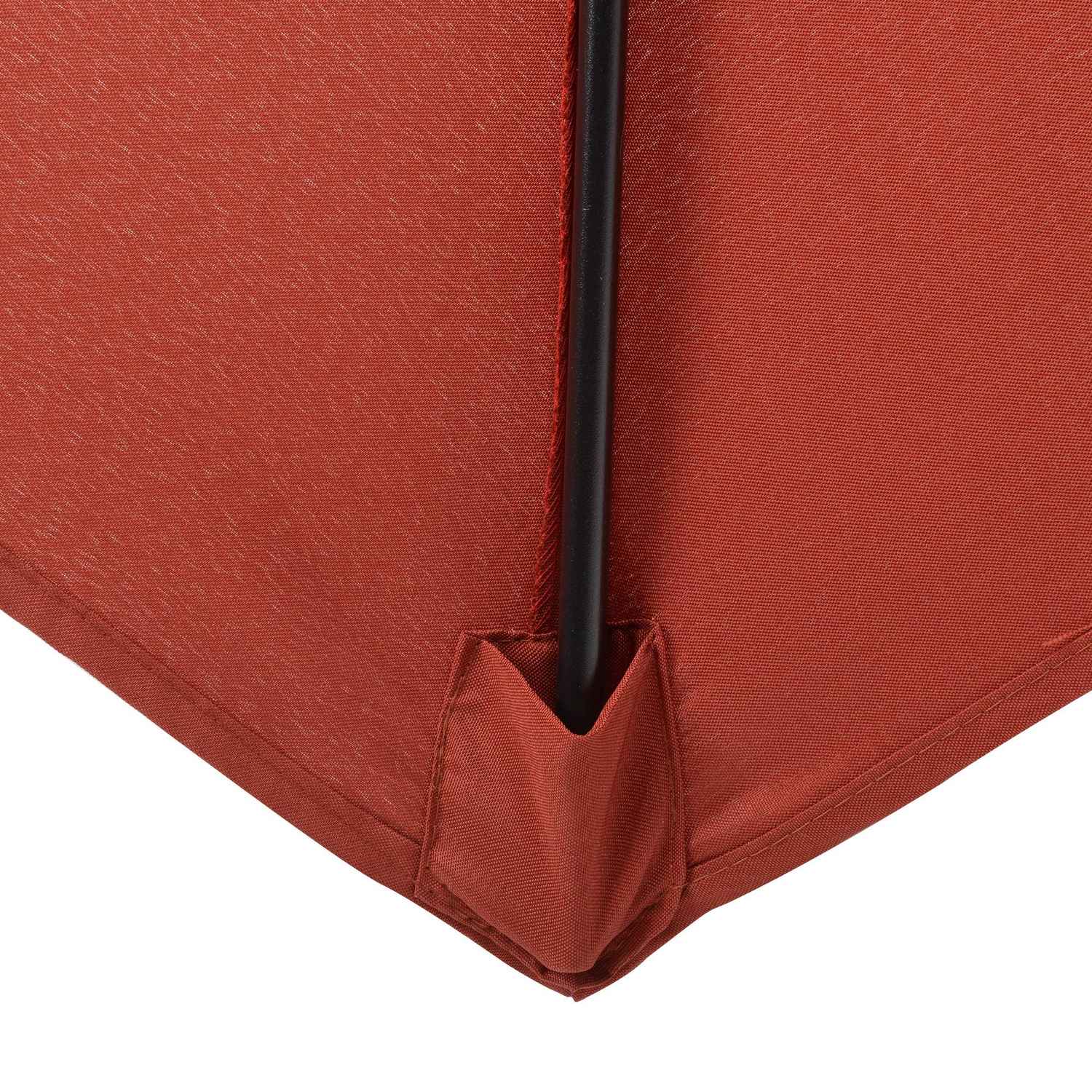 Draaibare windbestendige parasol Ø196 cm – Wijnrood zonnescherm