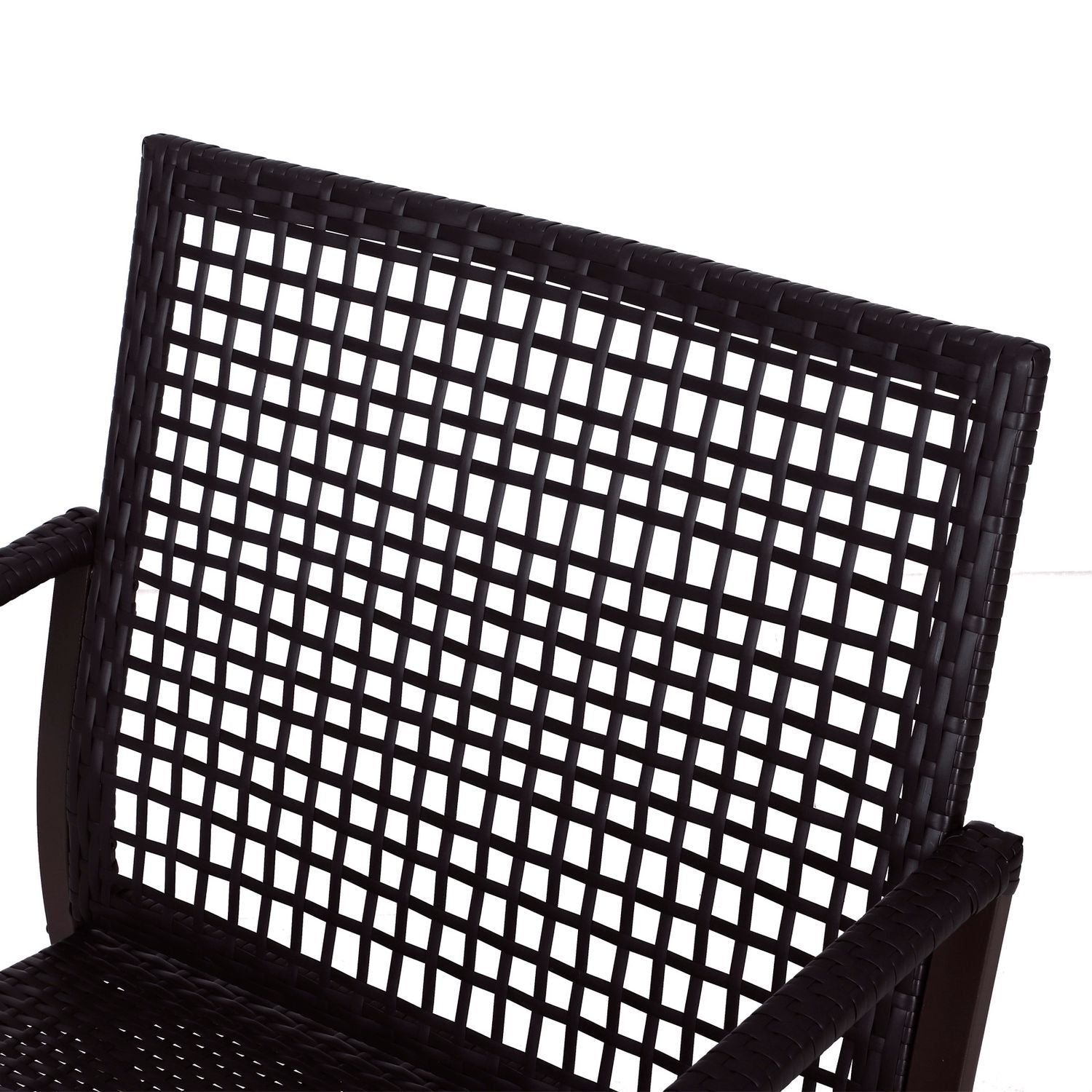 Rotan schommelstoelset voor 2 met kussens, bruin/wit