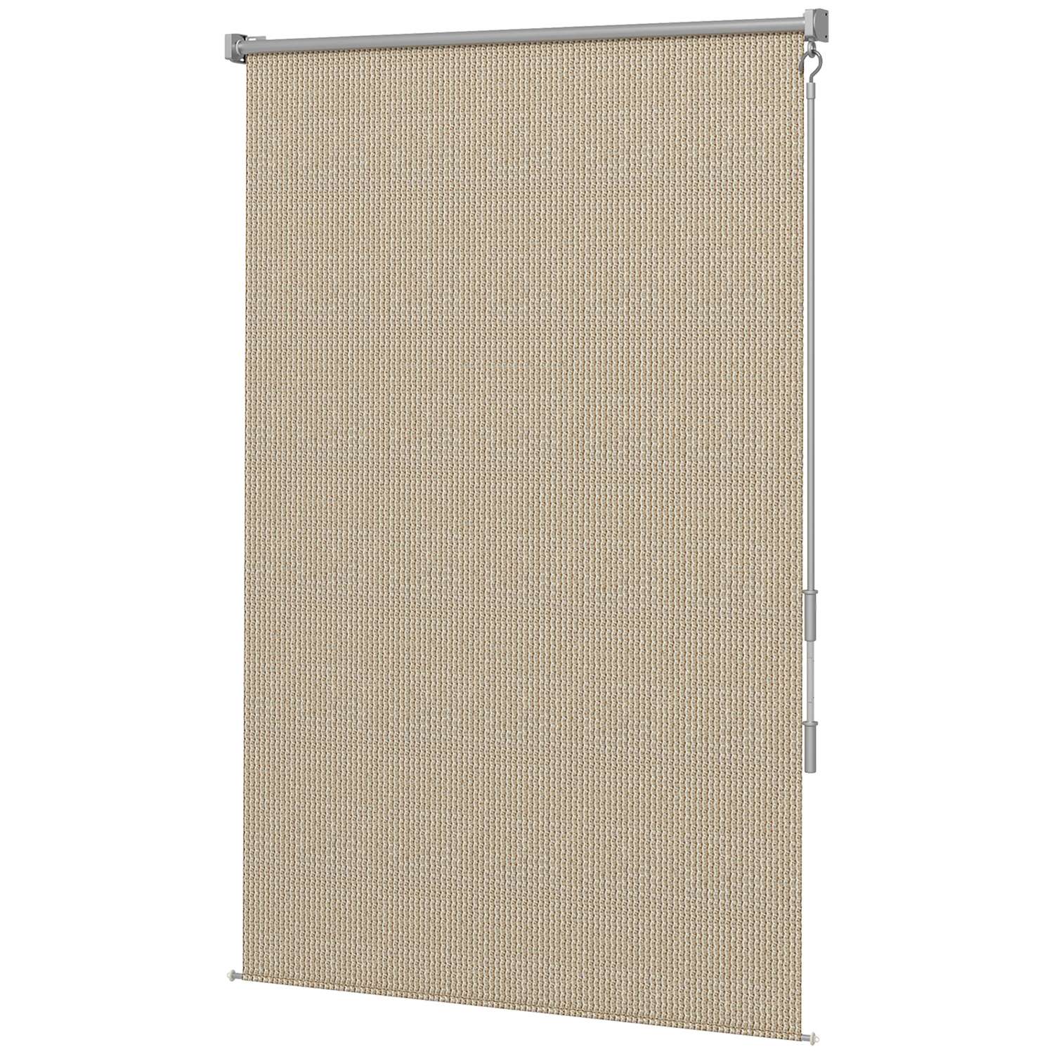 Rolgordijn voor buiten, verduisterend privacyscherm, 120x185 cm, beige