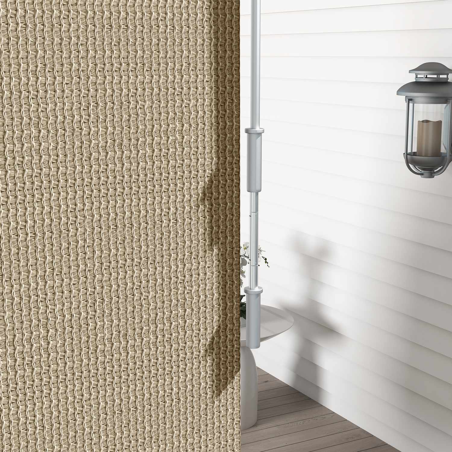 Rolgordijn voor buiten, verduisterend privacyscherm, 120x185 cm, beige