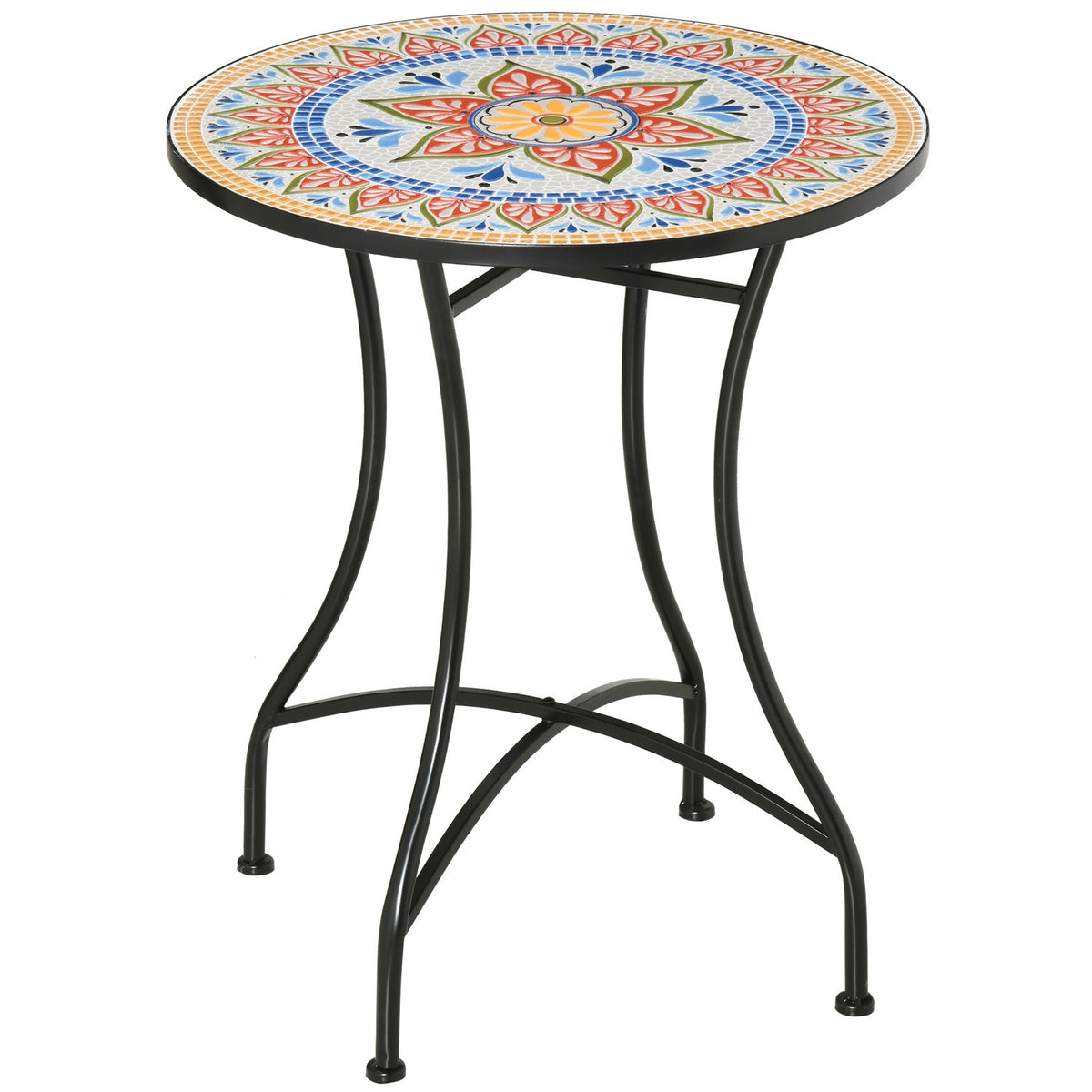 Rond Mosaic Garden Bistrotafel – Keramisch blad, Ø60 cm