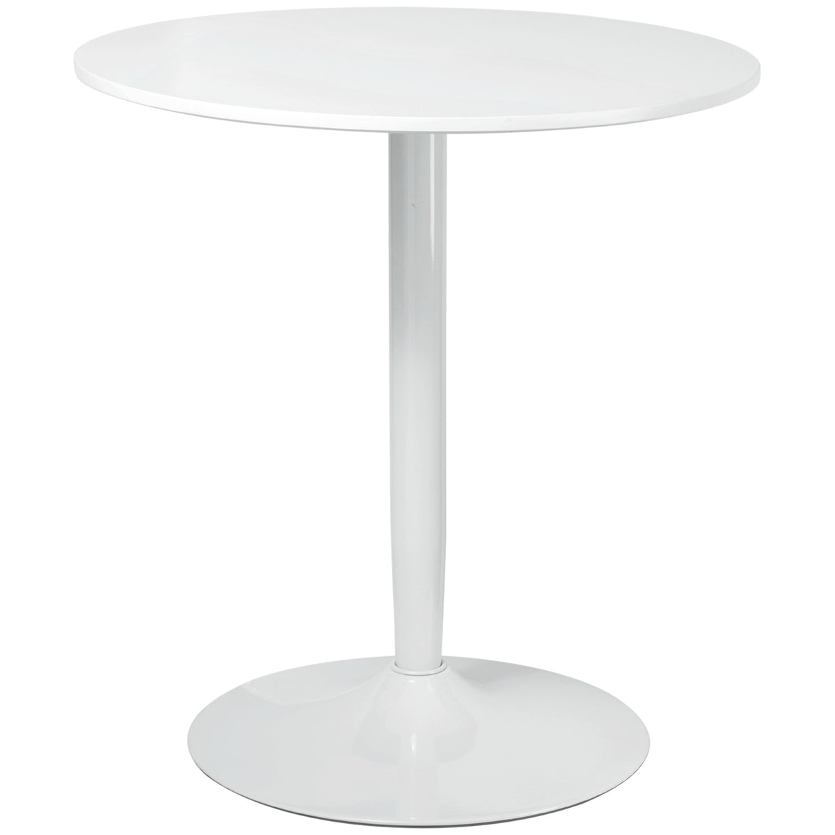 Ronde eettafel, Modern Wit, Stalen poten, Ø70 x 75 cm