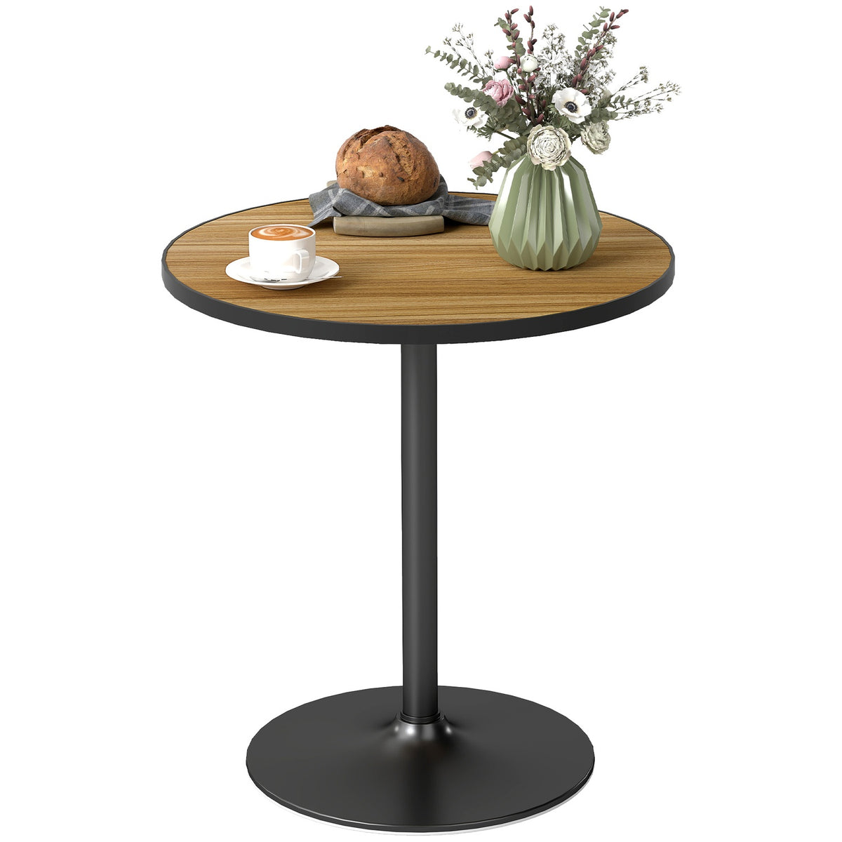 Ronde eettafel, eikenlook, compact design, voor 2-4 personen, eiken