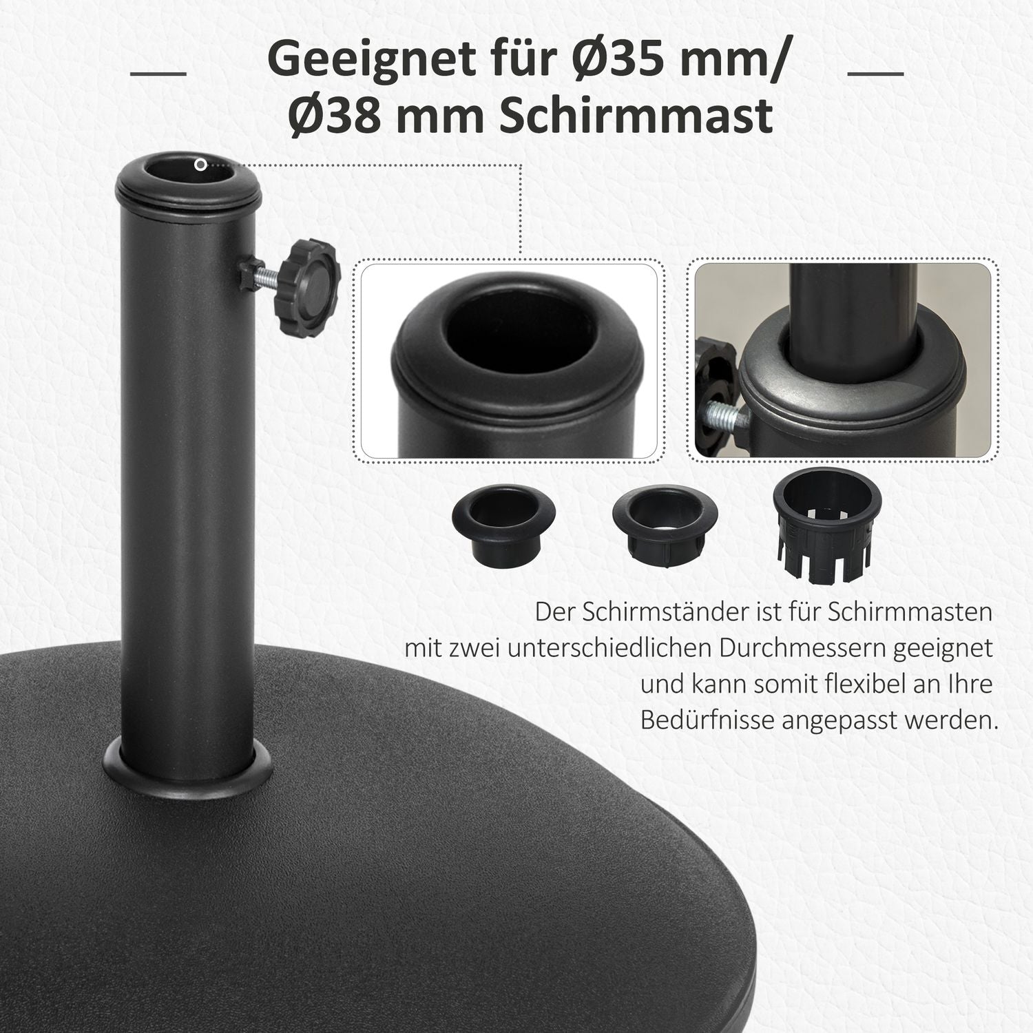 Rond parasolvoet van staal 20 kg – Parasolvoet