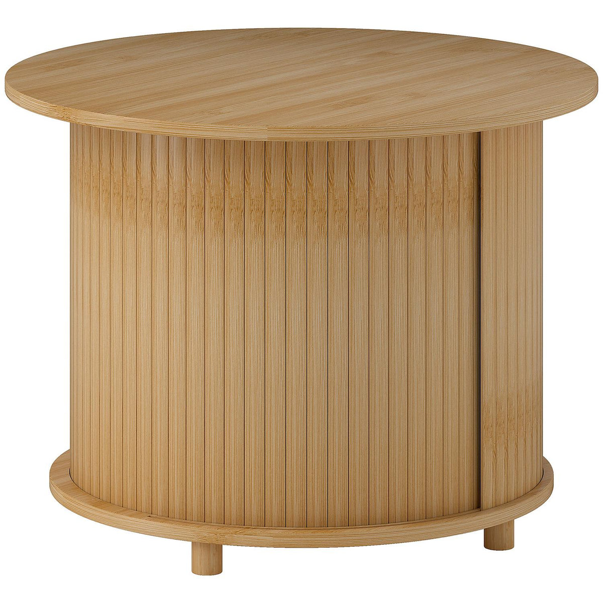 Ronde bamboe salontafel met opbergruimte – modern design