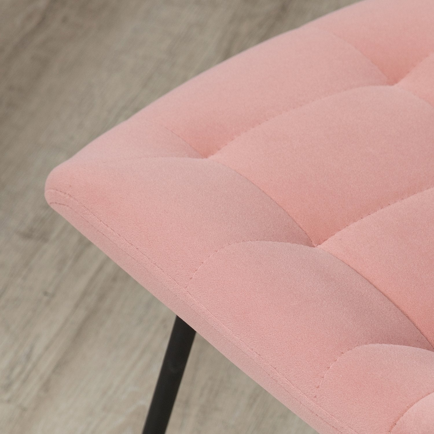 Set van 2 fluwelen eetkamerstoelen, roze, retrodesign, stalen poten
