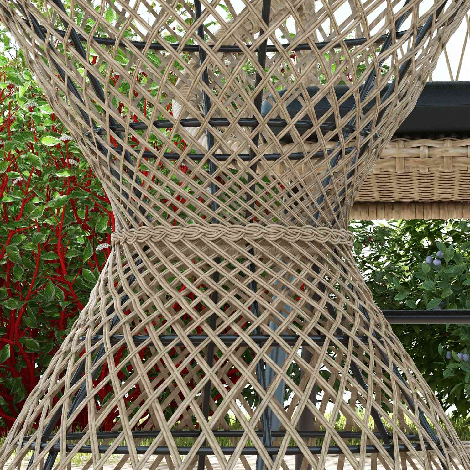 Rotan bijzettafel met UV-bescherming, 45x45cm Boho Design