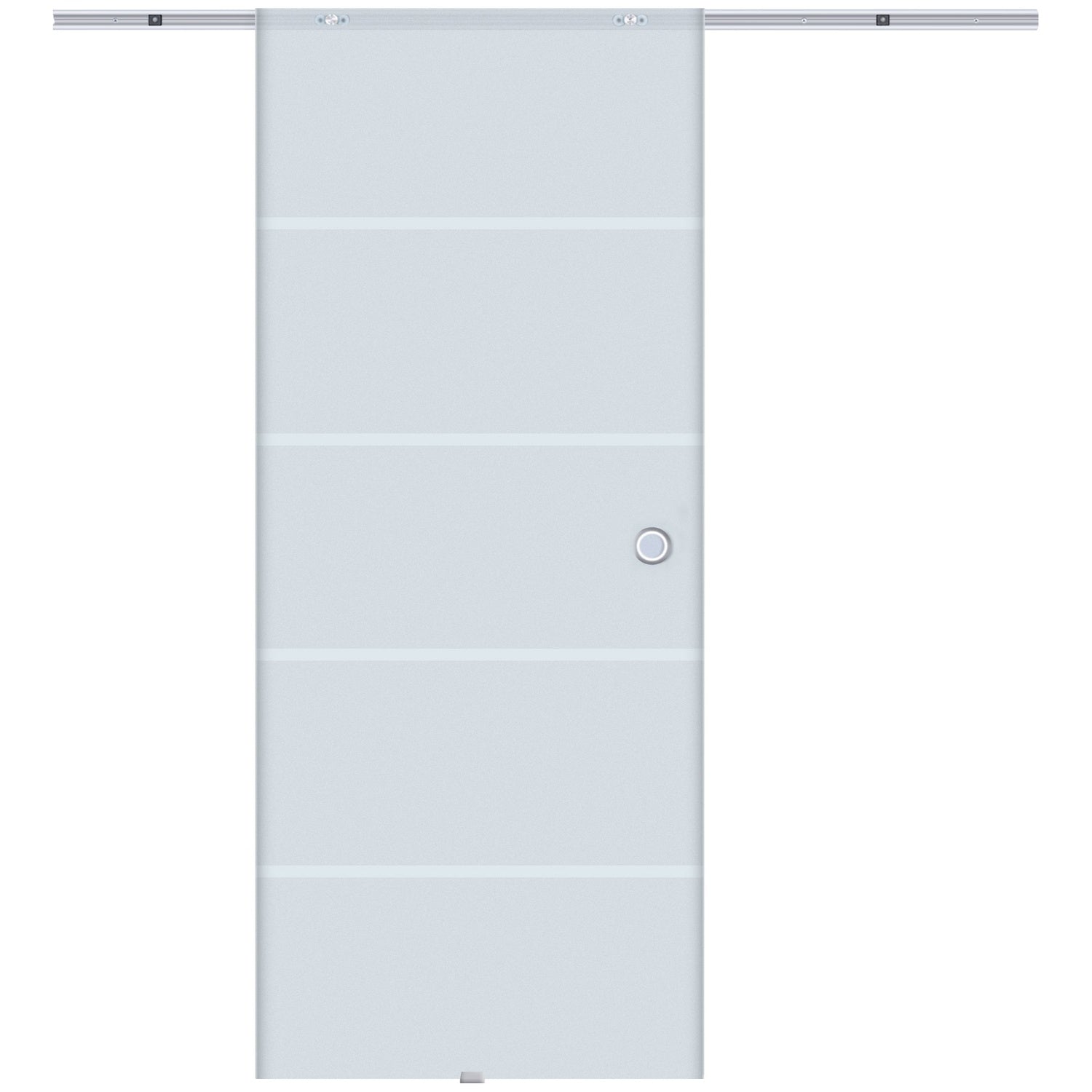 Glazen schuifdeur, deels gesatineerd, meerdere maten