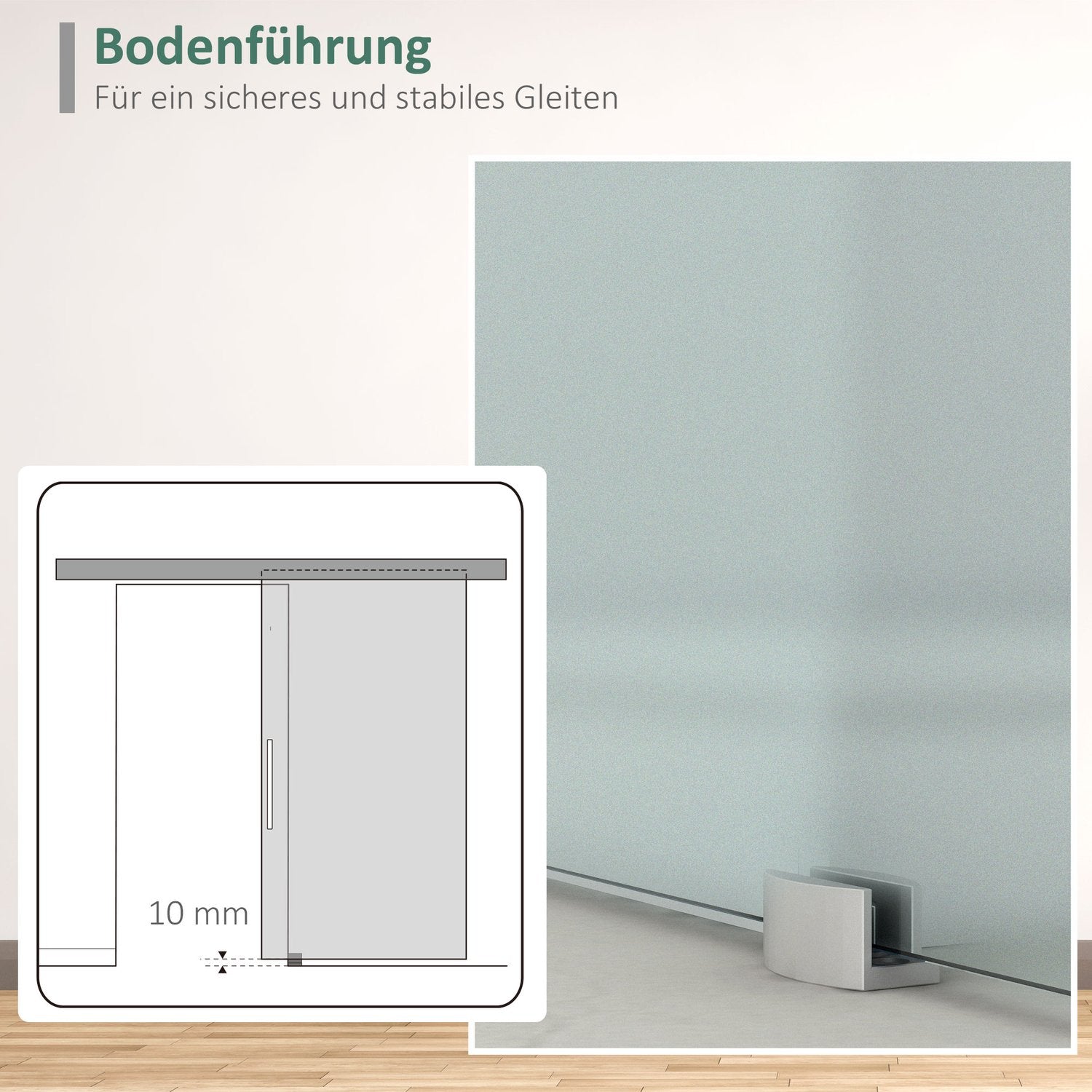 Glazen schuifdeur met handvat, satijnglans, 102,5x205 cm