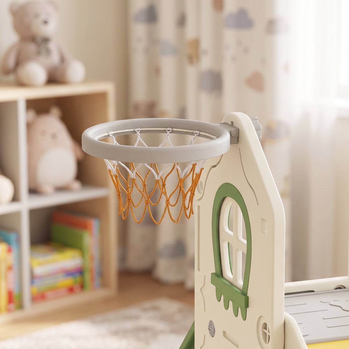 Peuterglijbaan 5-in-1, opvouwbaar klimrek met ring, 1–3 jaar